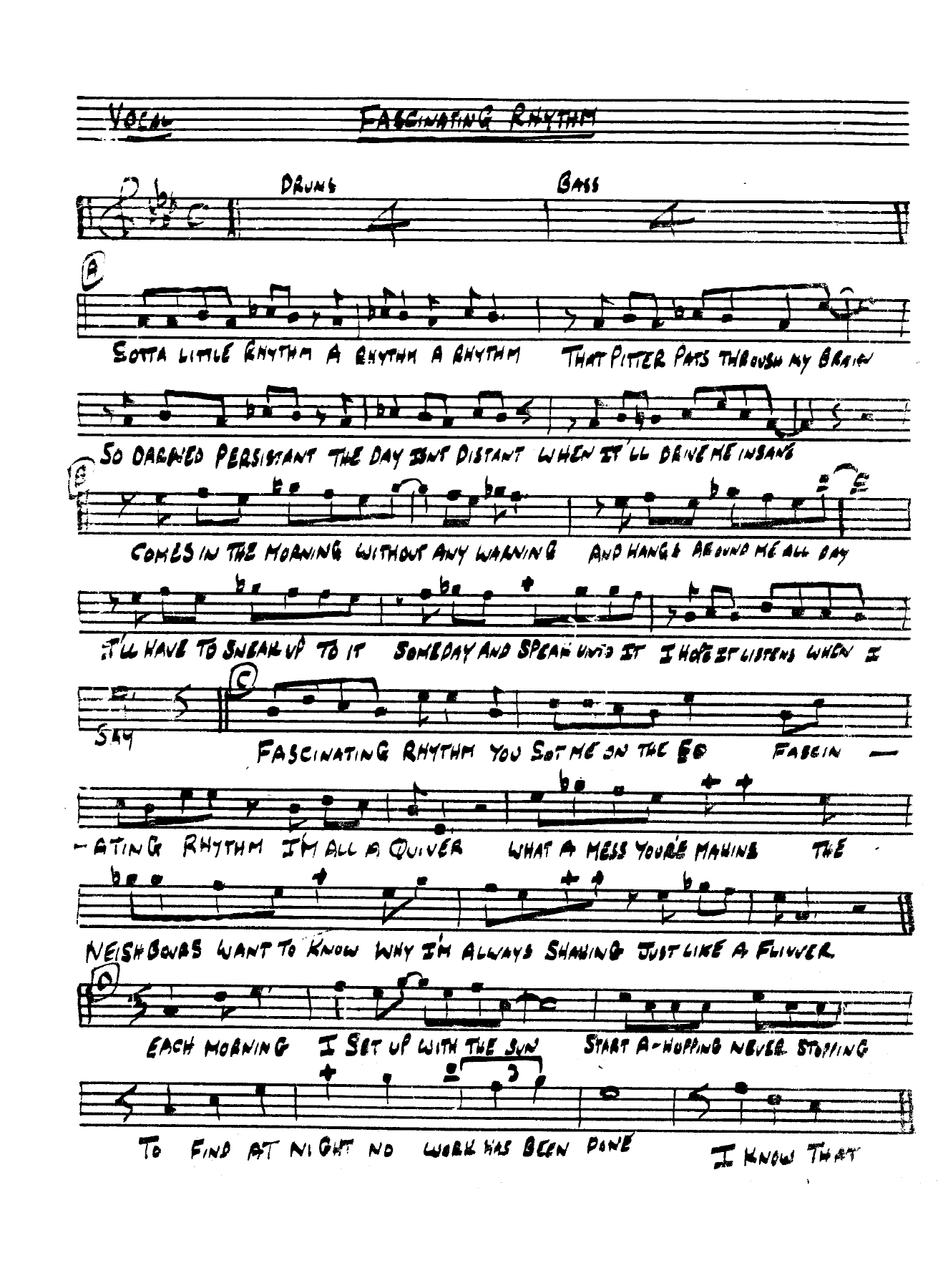 Fashinating Rhythm (J.Farley) vocal — sheet music cover (first page)