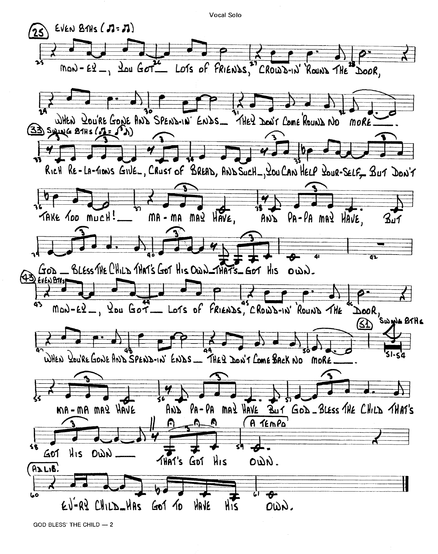 God Bless The Child (J.Nowak) Voc — page 2
