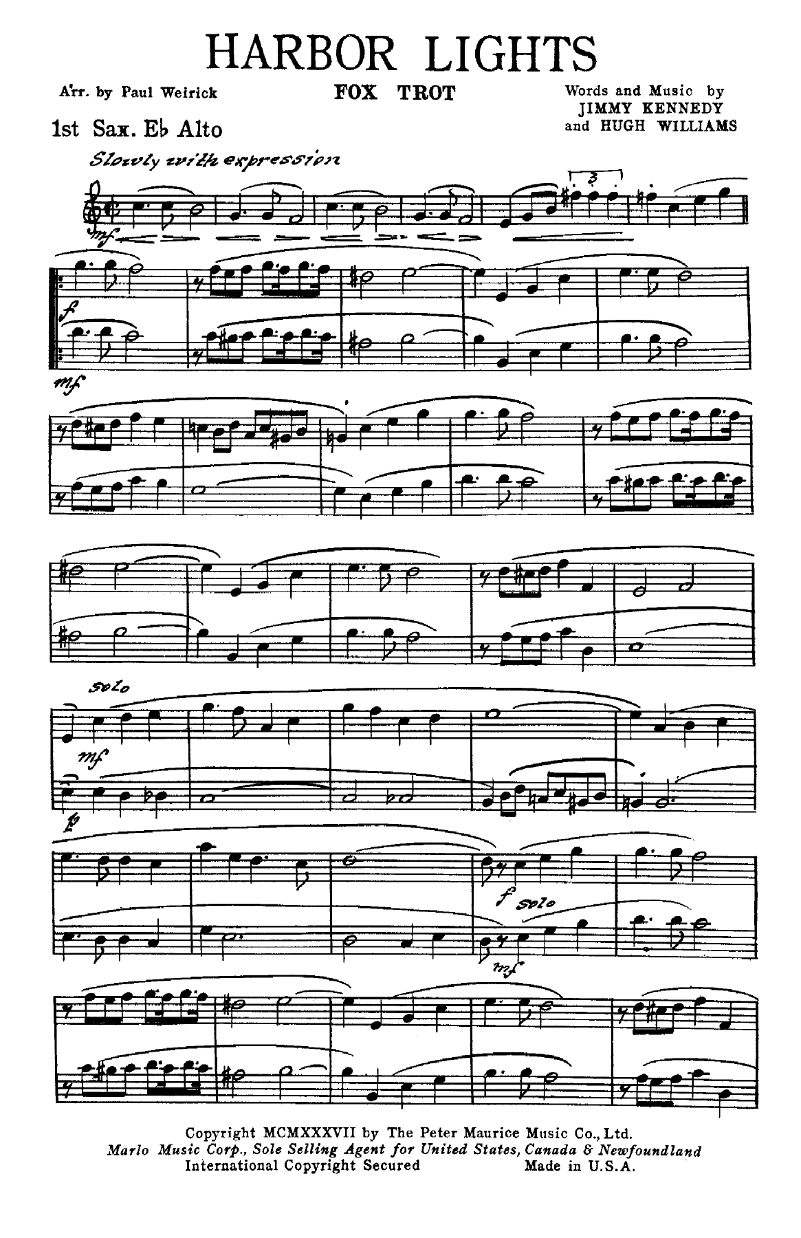 Harbor Lights (P.Weirick) vocal Eb — page 2