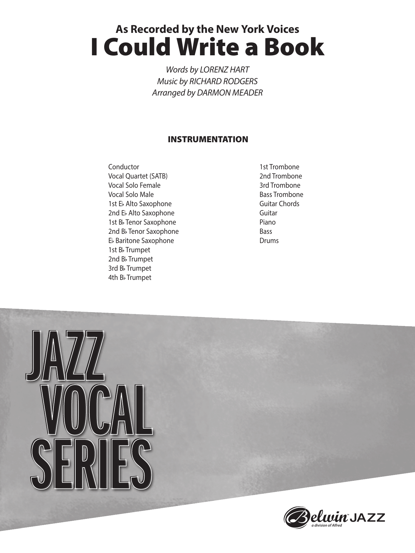 I Could Write A Book (D.Meader) New York Voices — Биг-бэнд с вокалом sheet music by Vocal in C.MP3 | Jazz Standard