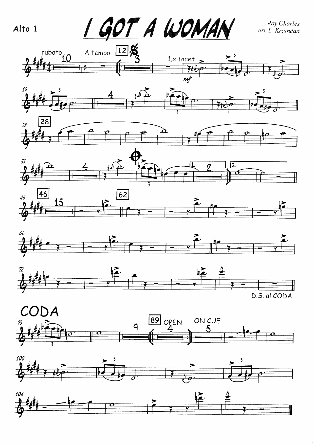 I Got A Woman (L.Krajcan) Ray Charles — sheet music preview