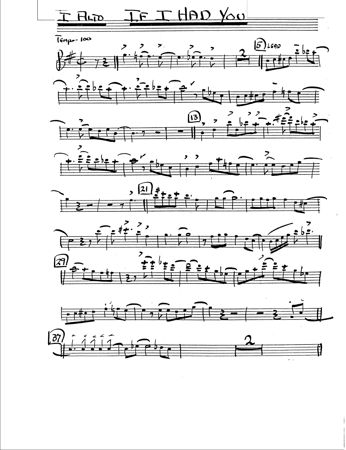 If I Had You (h.Rogers) Vocal — Big Band Vocal sheet music by Mr. X | Jazz Standard
