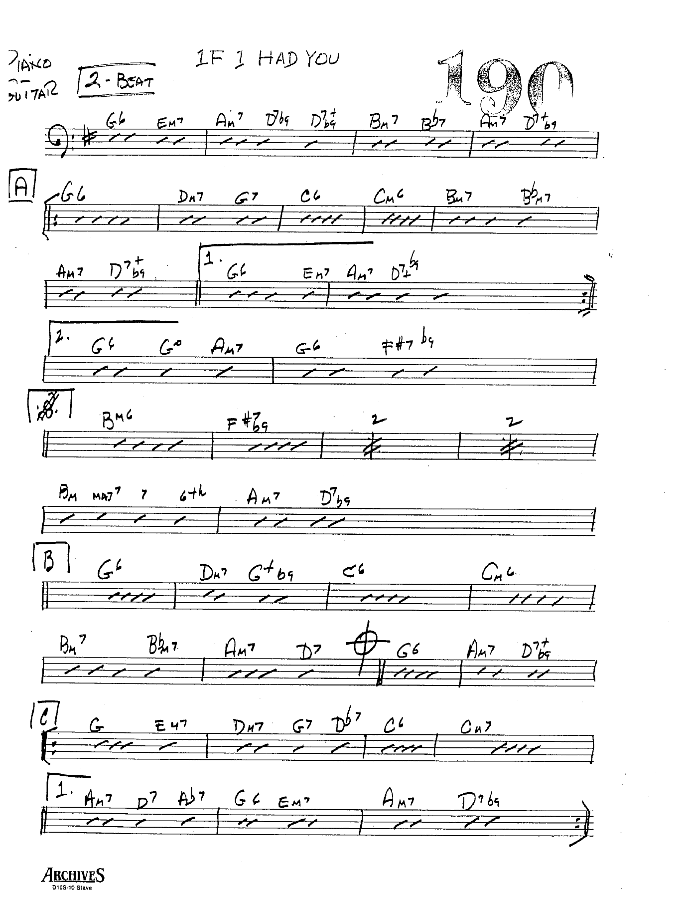 If I Had You (Unknown) Vocal — big_band_vocal sheet music arranged by Mr. X | Jazz Standard