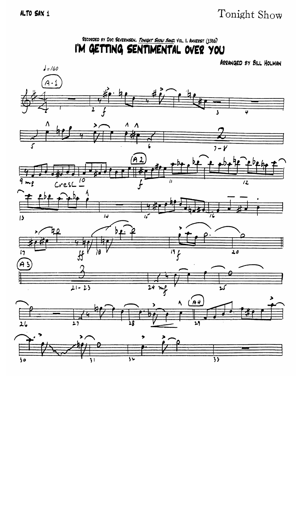 I'M Getting Sentimental Over You (B.Holman) MP3 — sheet music cover (first page)