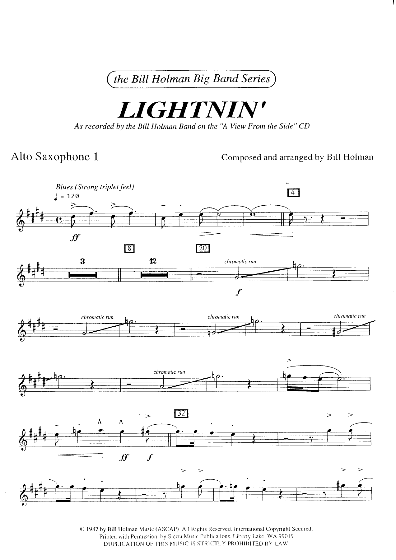 Lightnin' (B.Holman) MP3 — Big Band sheet music arranged by Bill Holman | Jazz Standard