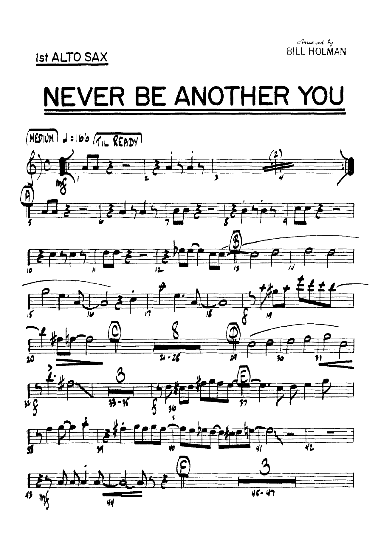 Never Be Another You — sheet music cover (first page)