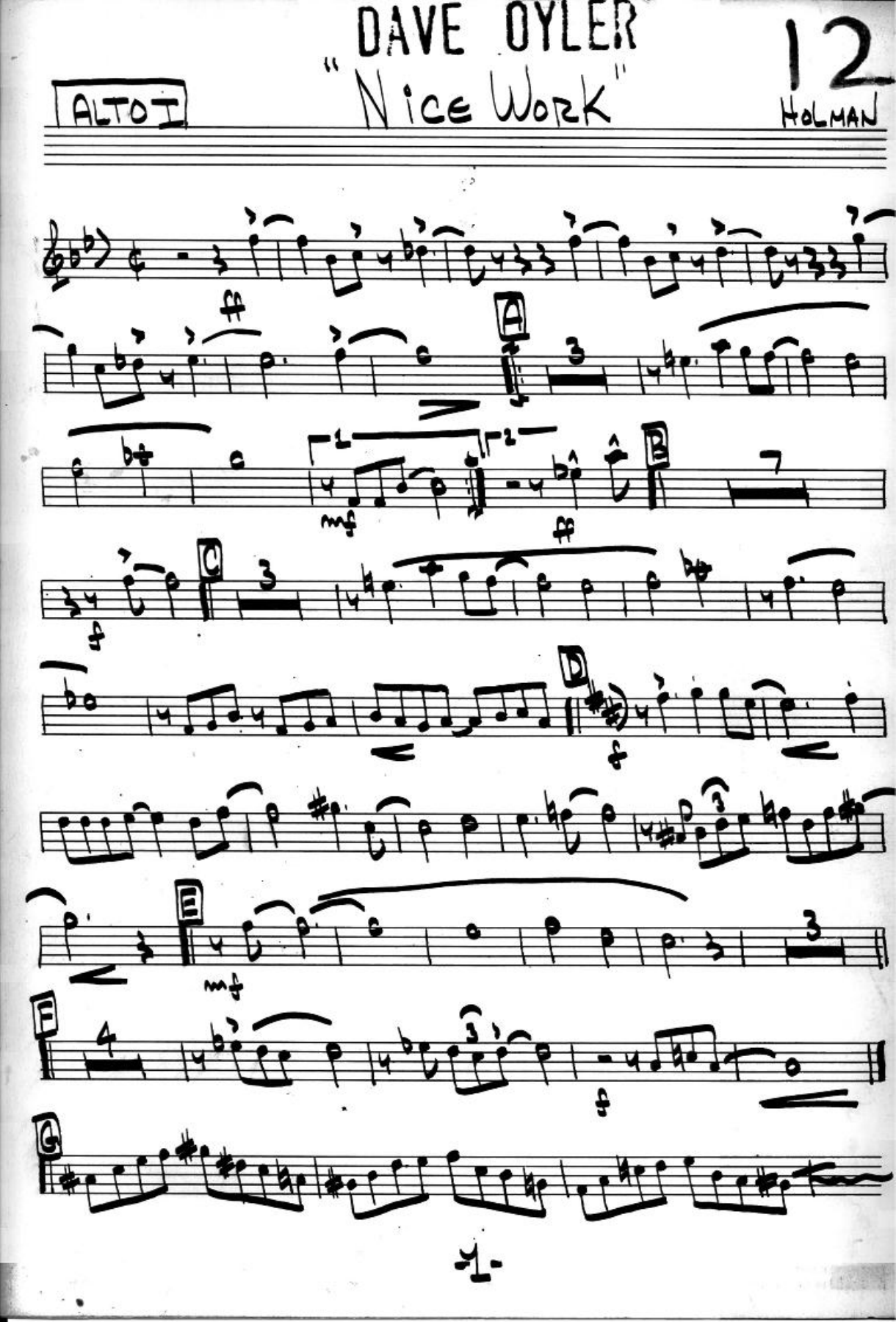 Nice Work If You Can Get It (B.Holman) — Big Band sheet music arranged by Bass Solo.MP3 | Jazz Standard
