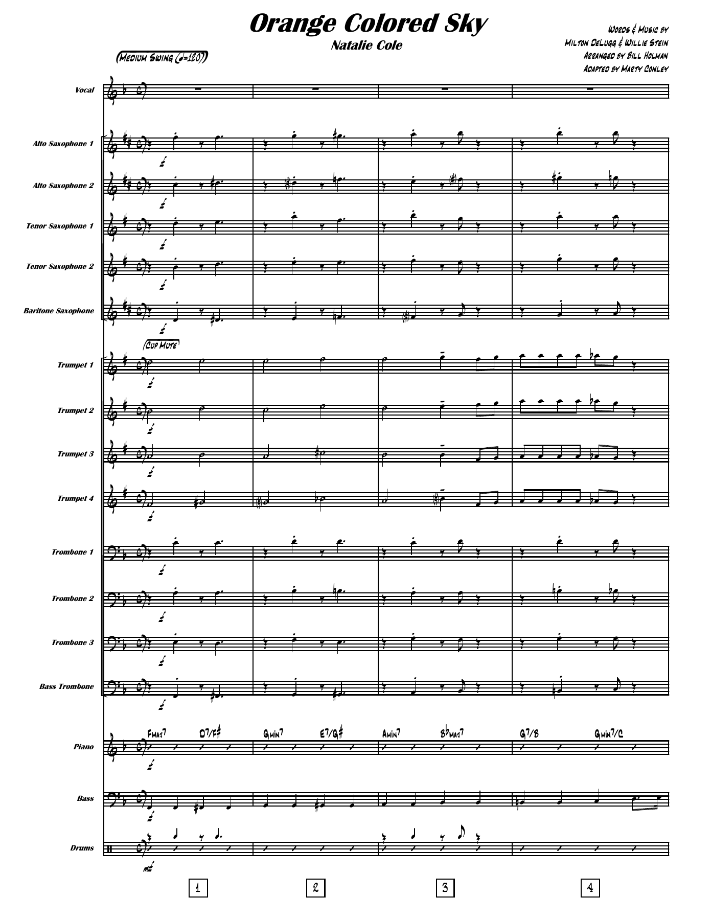 Orange Colored Sky (B.Holman-M.Conley) Natalie Cole — sheet music preview