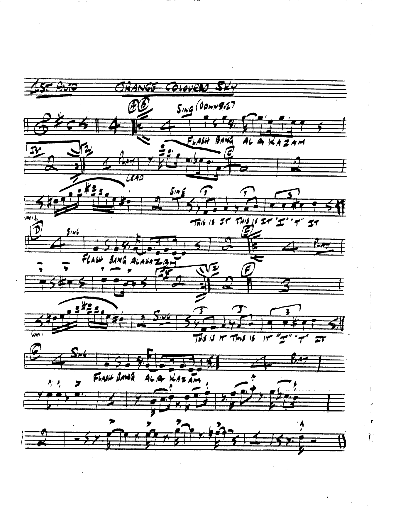 Orange Colored Sky (Stan Kenton & Nat Cole)(vocal) — sheet music preview