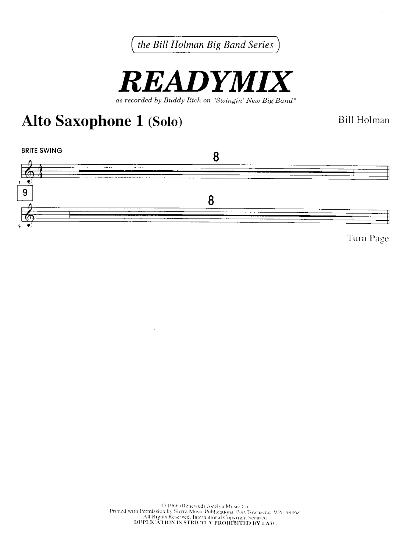 Readymix (B.Holman) B.Rich — sheet music cover (first page)
