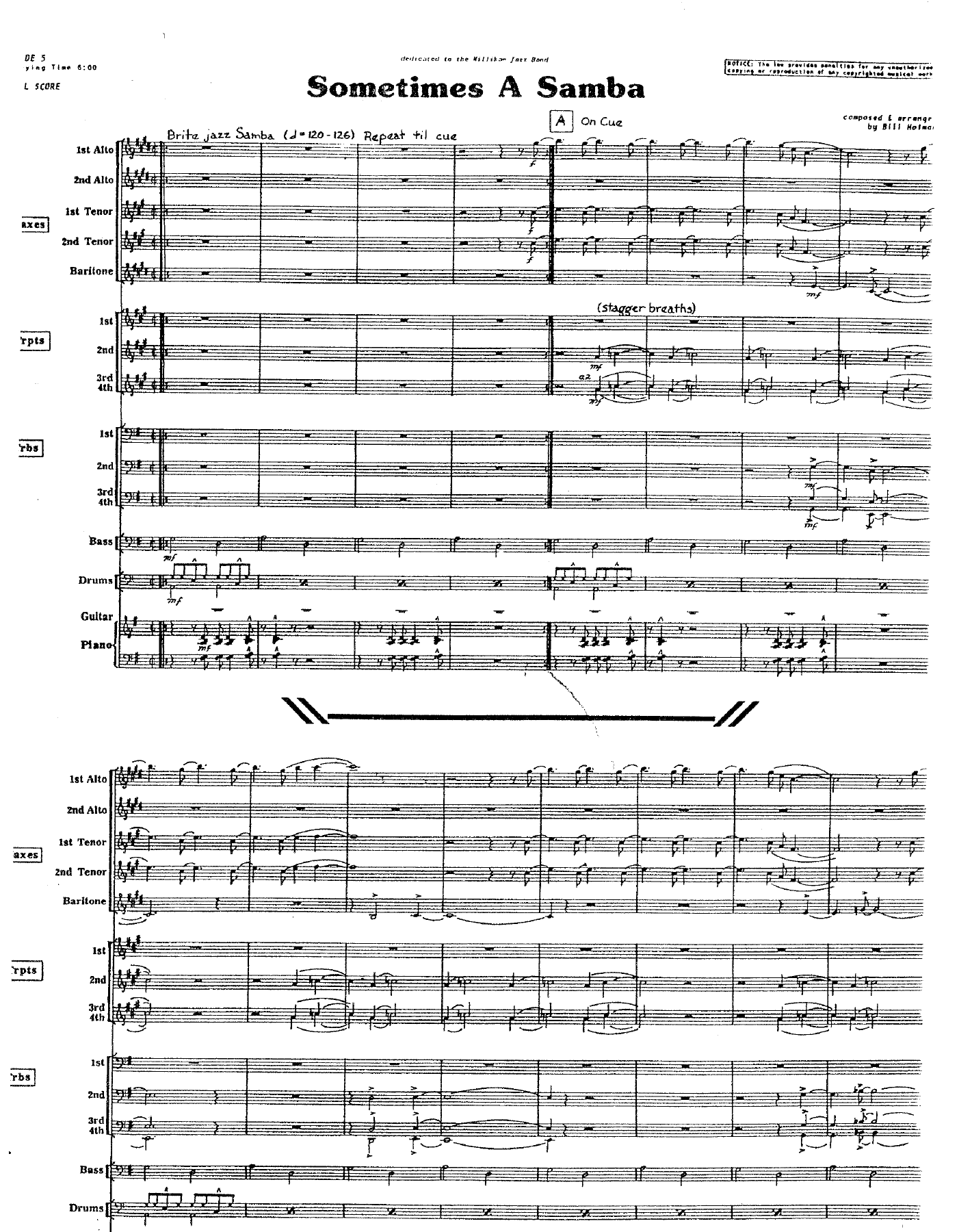 Sometimes A Samba — sheet music cover (first page)