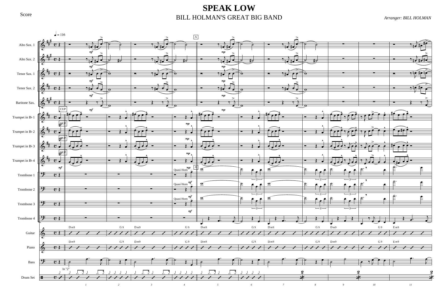 Speak Low (B.Holman) MP3 — sheet music cover (first page)