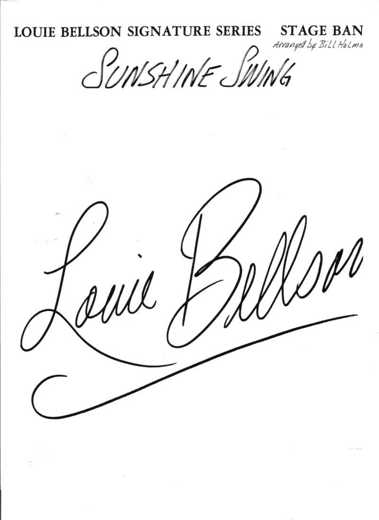 Sunshine Swing (B.Holman) L.Bellson — Big Band sheet music arranged by Bill Holman | Jazz Standard