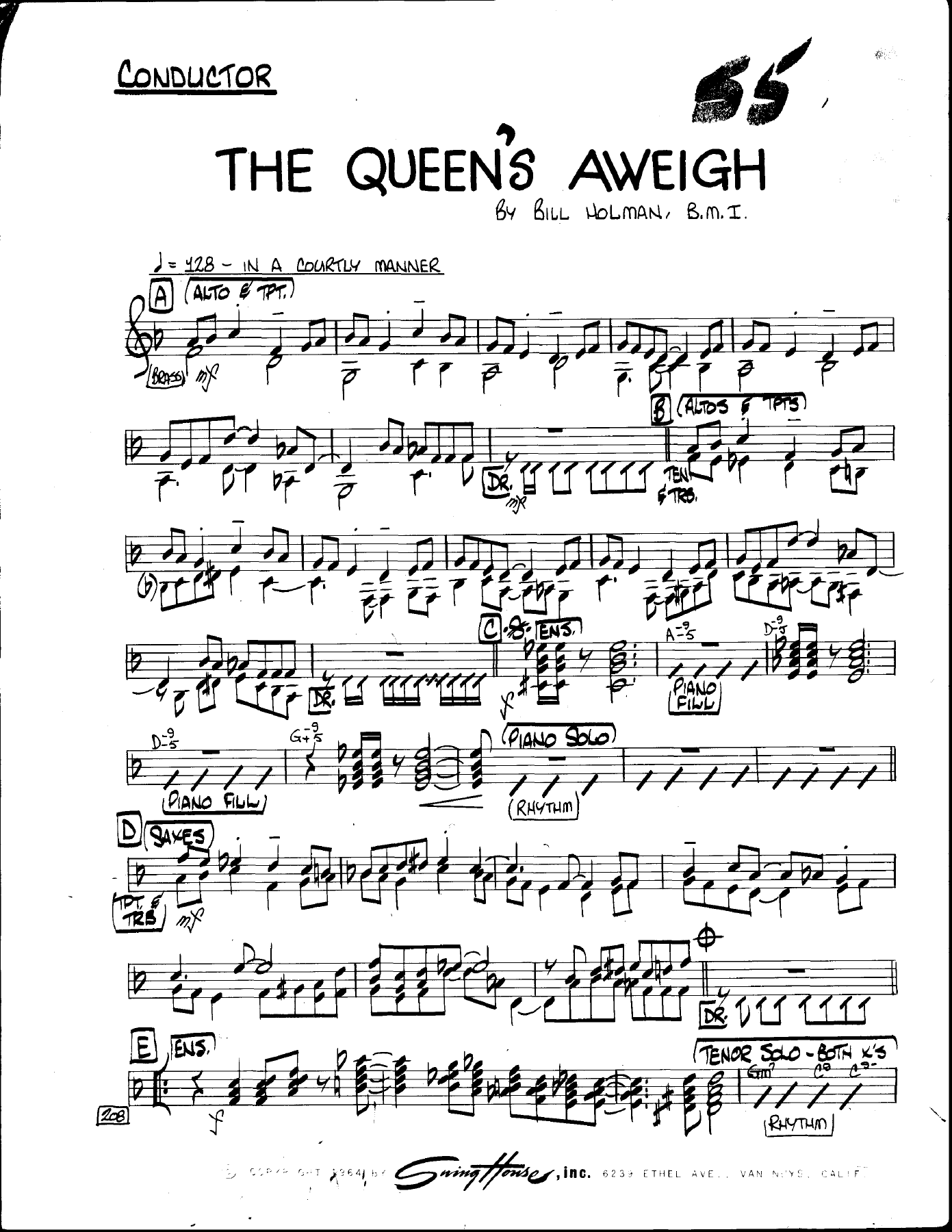 The Queen's Aweigh — sheet music cover (first page)