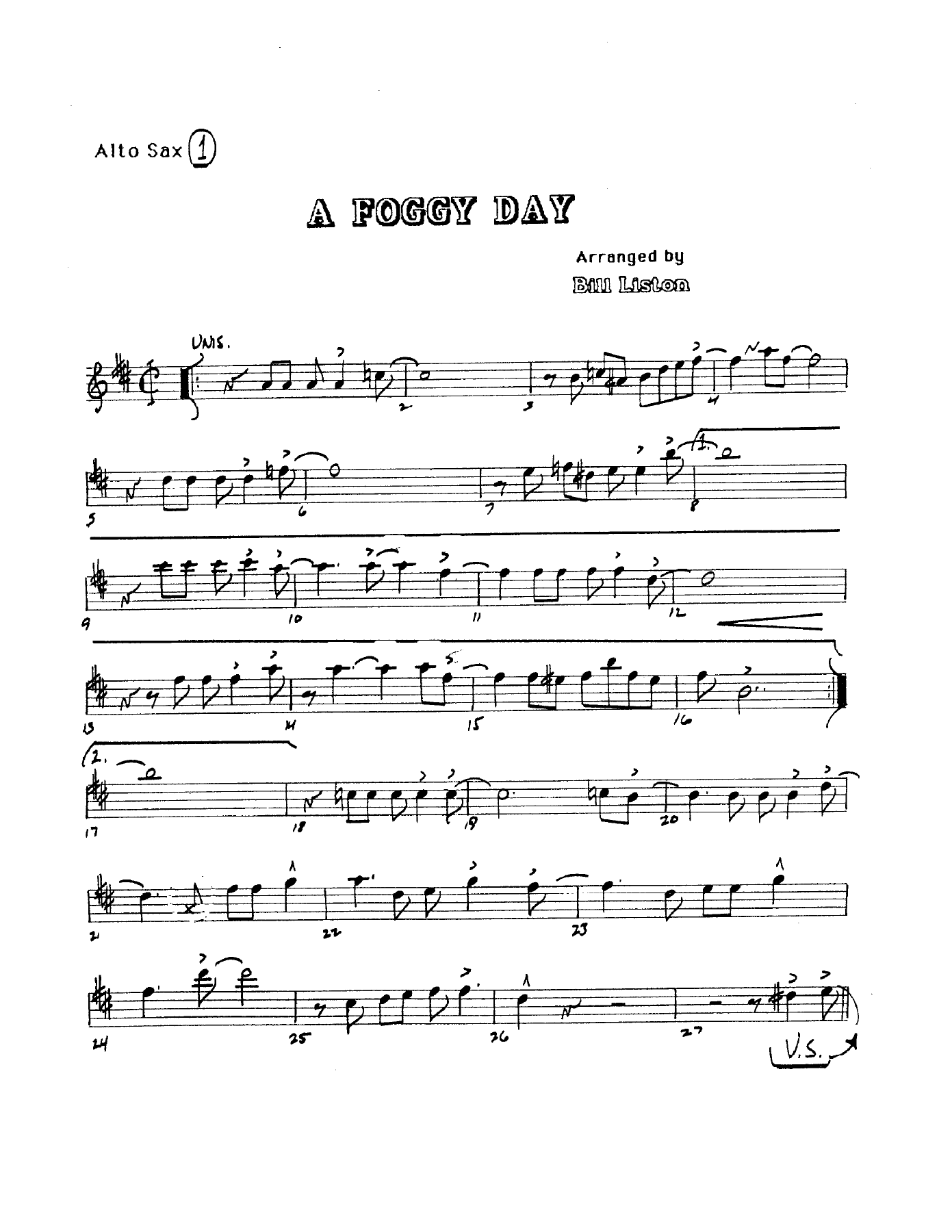 A Foggy Day — sheet music preview