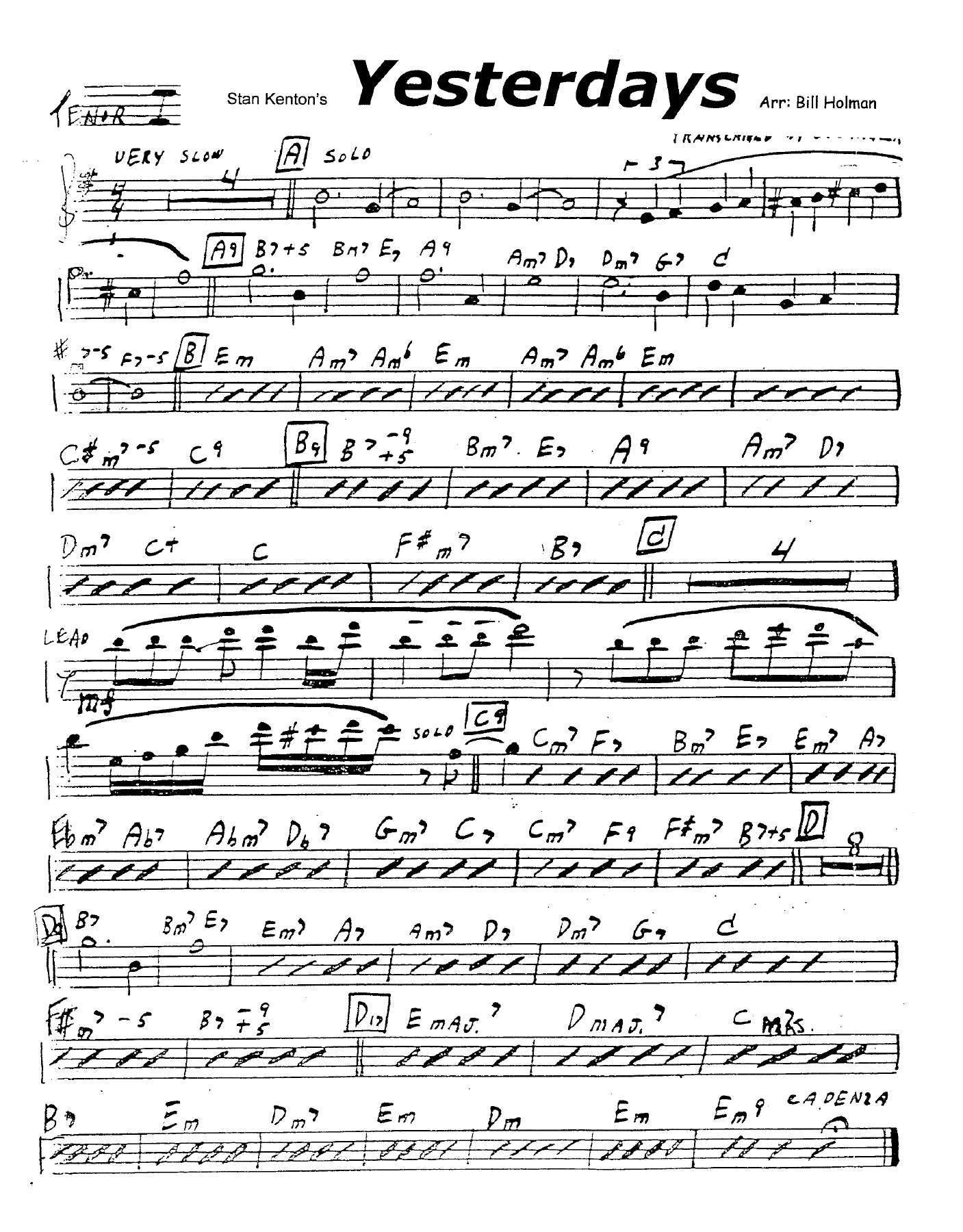 Yesterdays (B.Holman) S.Kenton MP3 — page 3