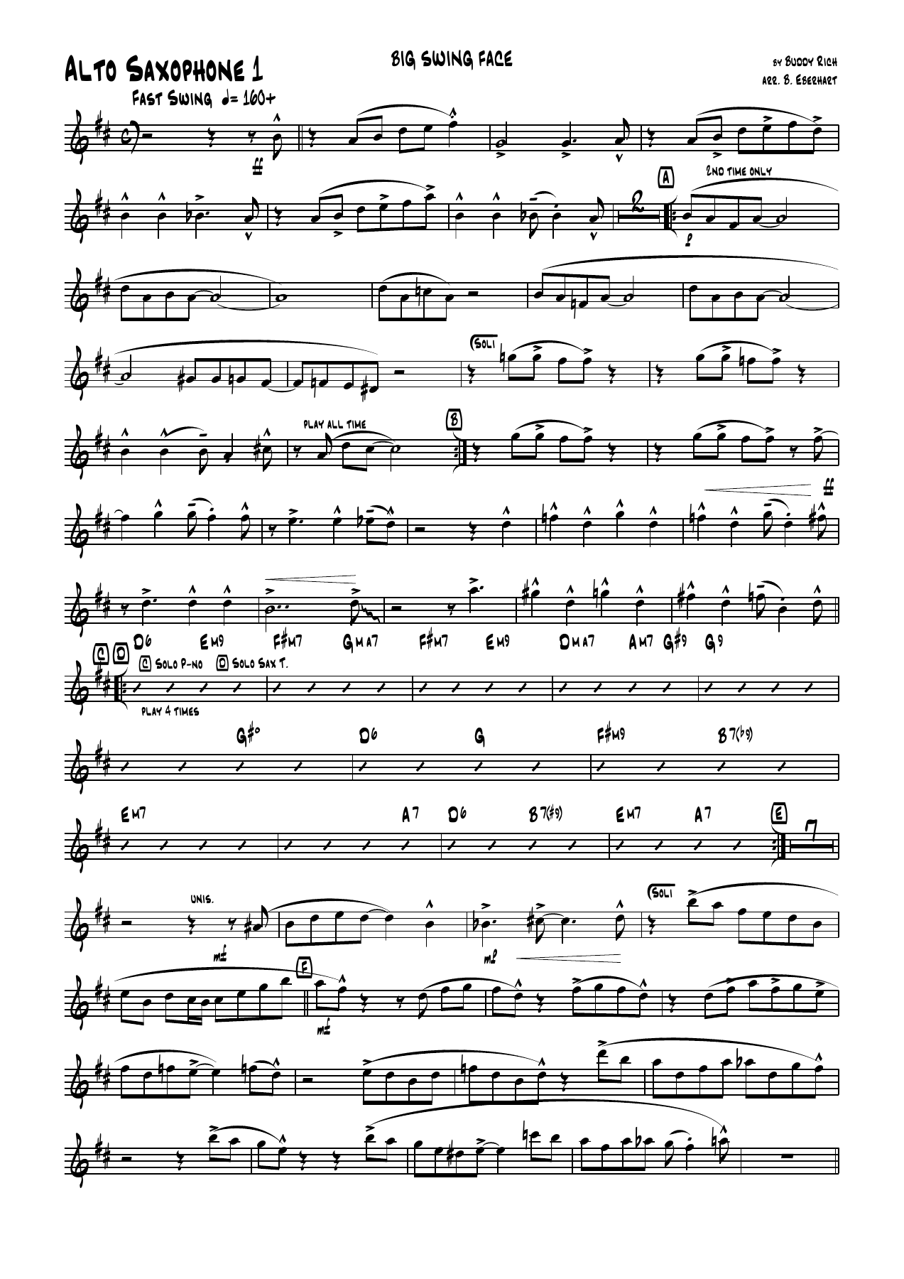 Big Swing Face (B.Eberhard) B.Rich MP3 — Big Band sheet music arranged by Bill Potts | Jazz Standard