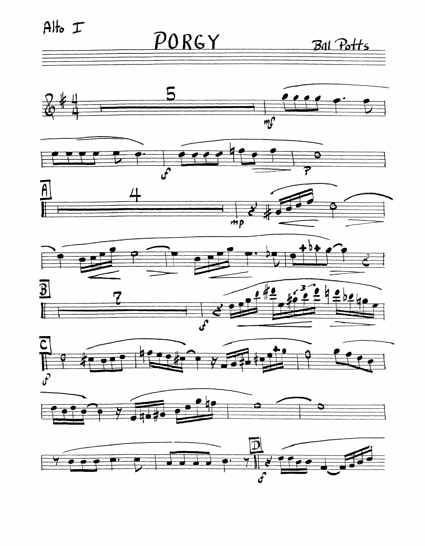 Porgy — sheet music cover (first page)