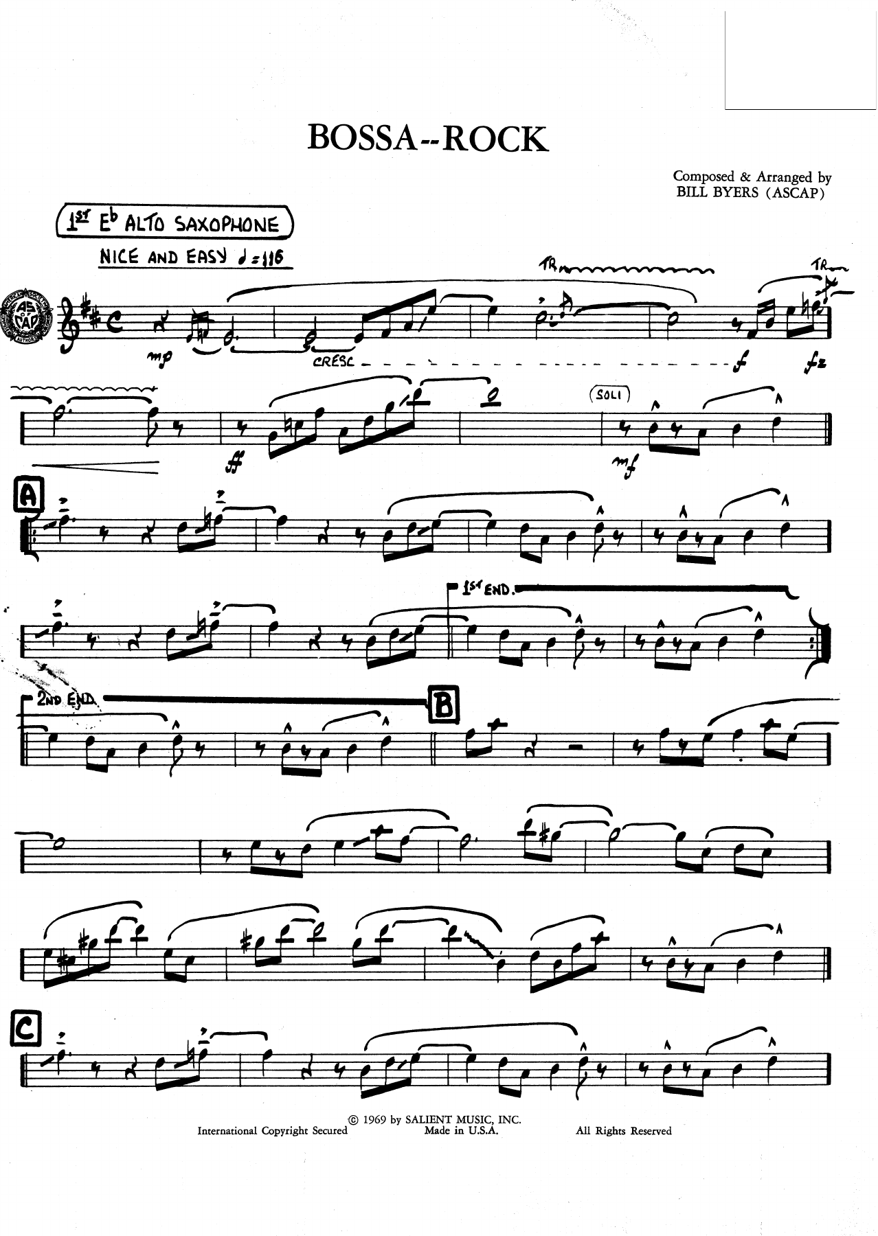 Bossa-Rock — sheet music cover (first page)