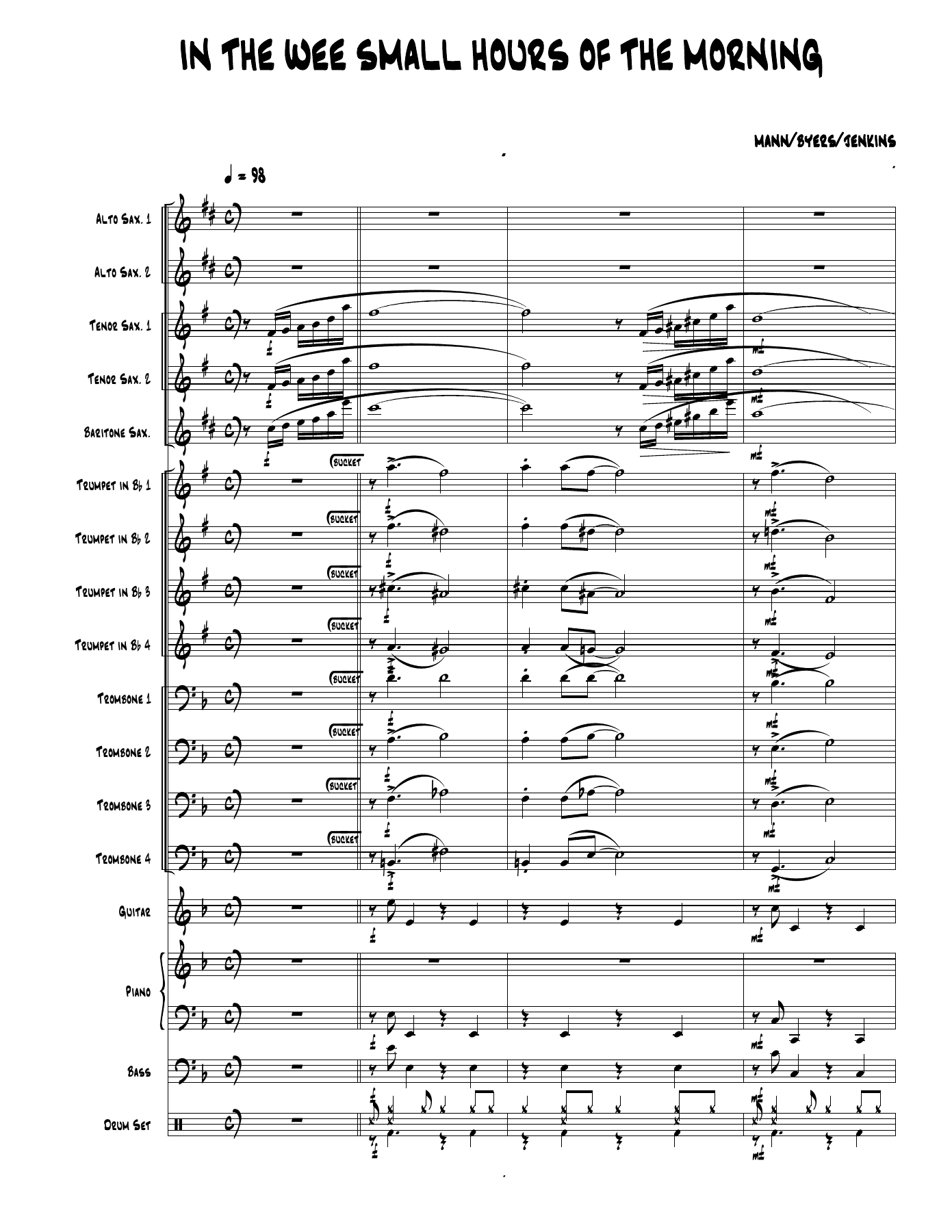 In The Wee Small House Of The Morning  (B.Byers) MP3 — sheet music preview