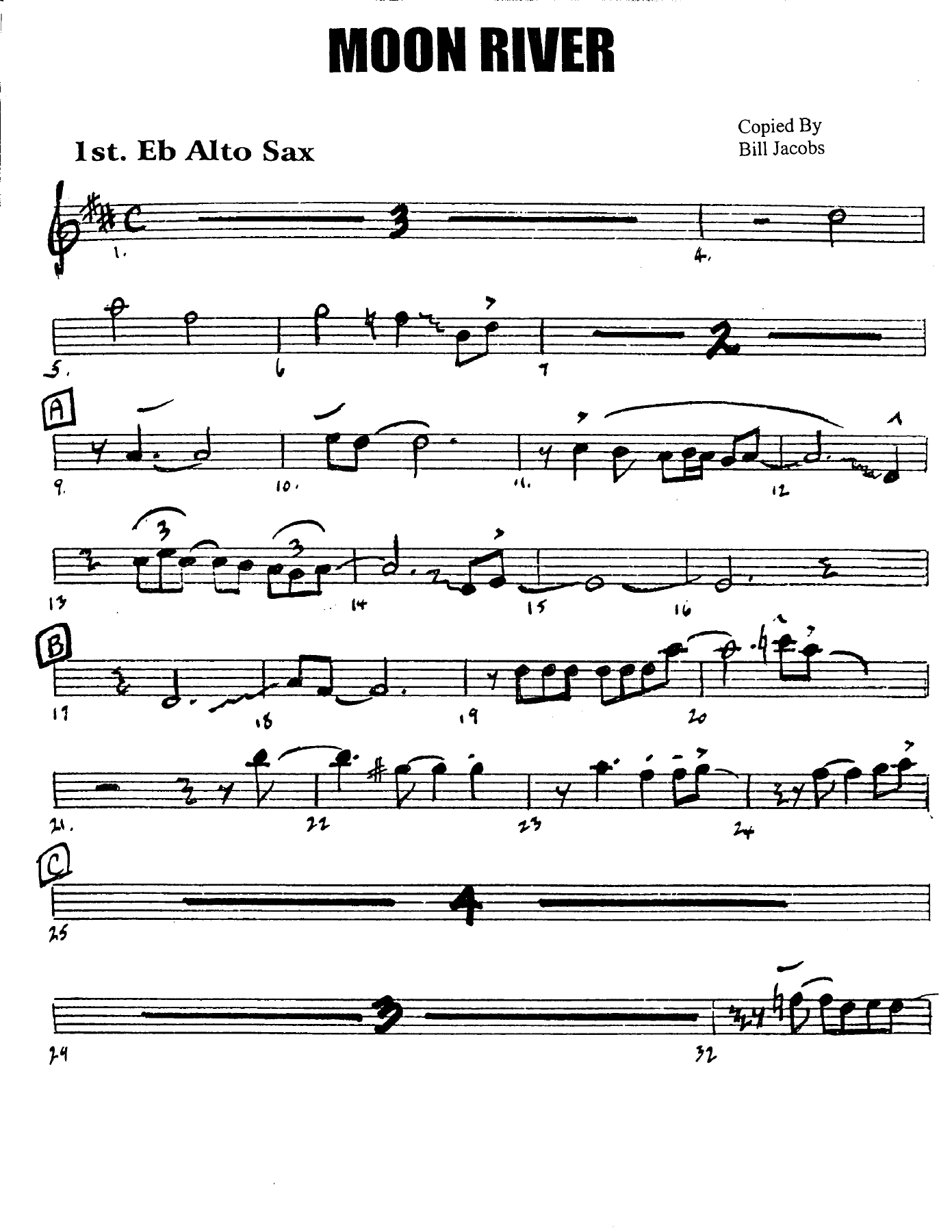Moon River (B.Byers) MP3 — Big Band sheet music arranged by Billy Byers | Jazz Standard