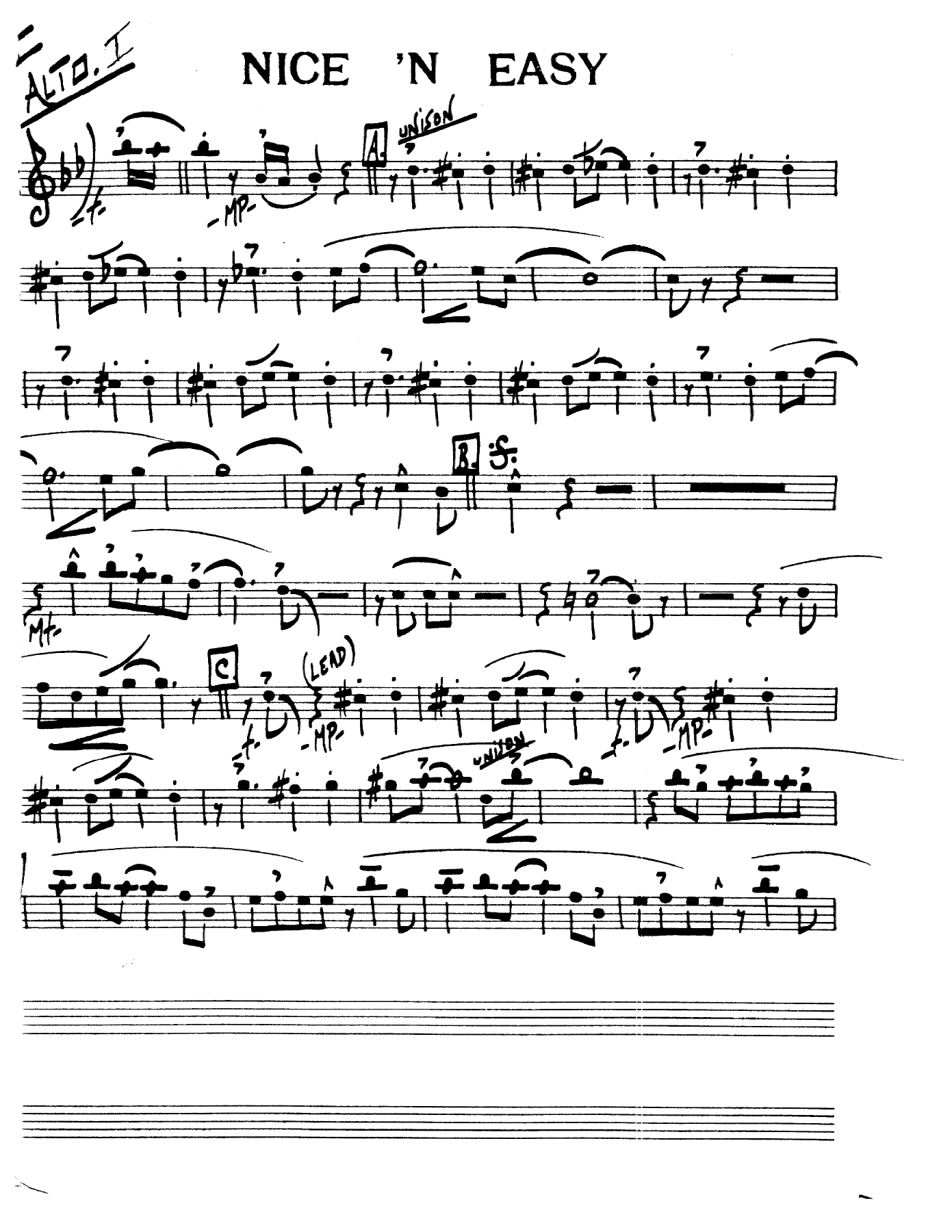 Nice & Easy (B.Byers) C.Baise — sheet music cover (first page)
