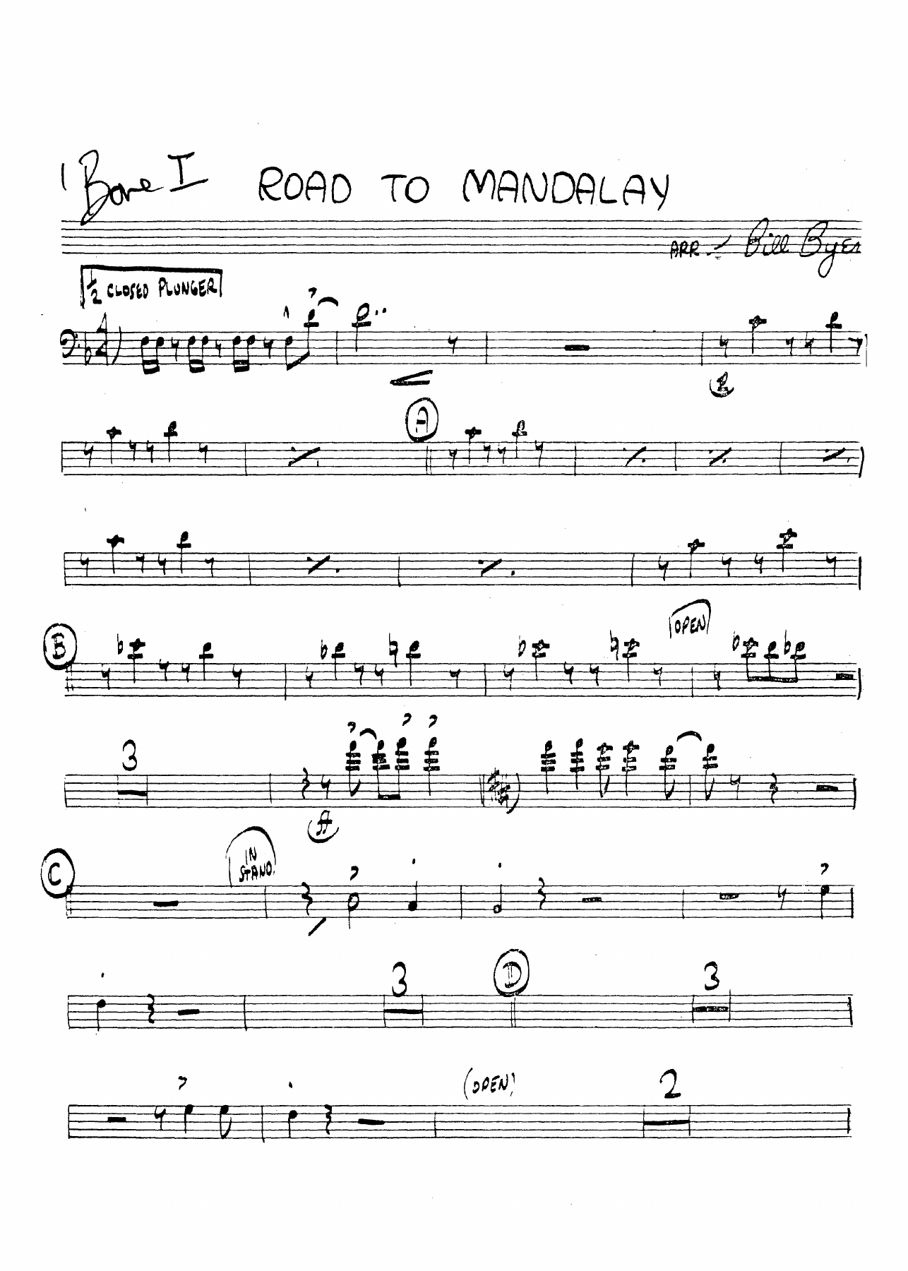 On The Road To Mandalay (B.Byers) C.Basie — sheet music preview