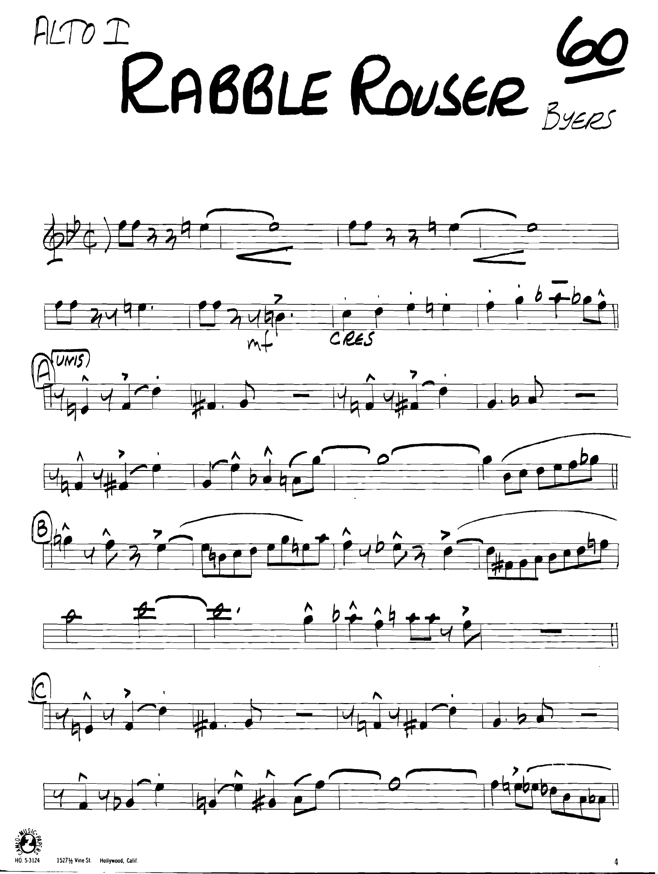 Rabble Rouser (B.Byers) C.Barnet — sheet music cover (first page)