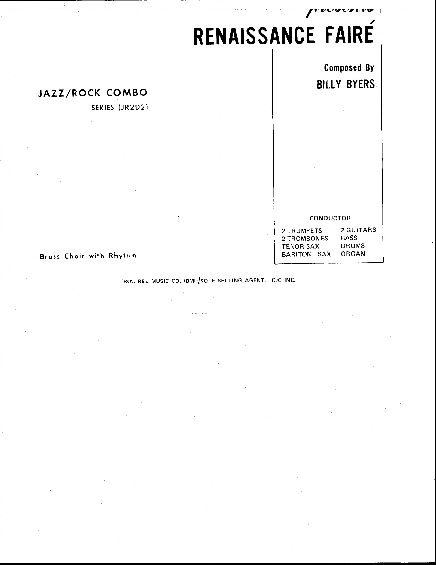 Renaissance Faire — sheet music cover (first page)