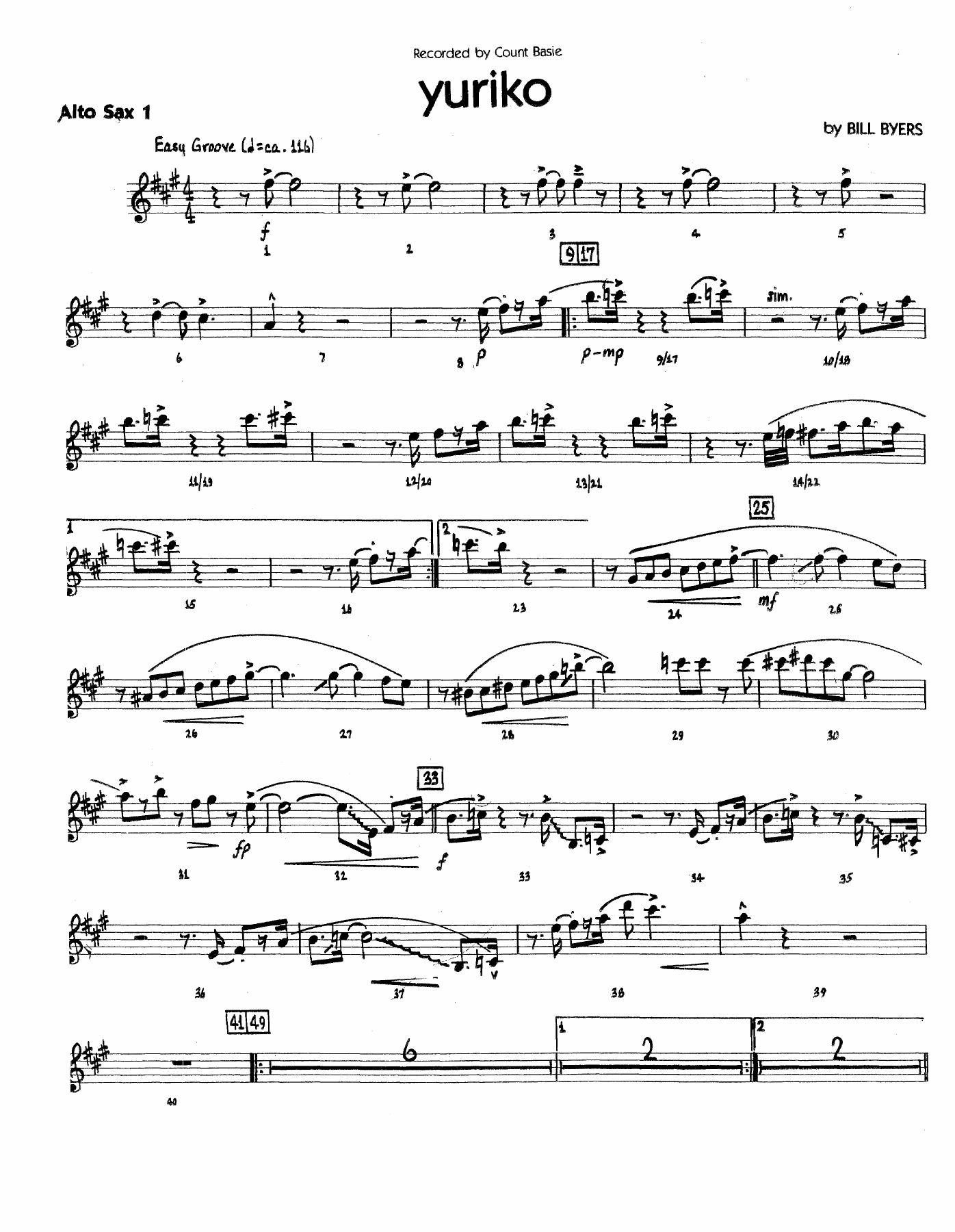 Yuriko — sheet music cover (first page)