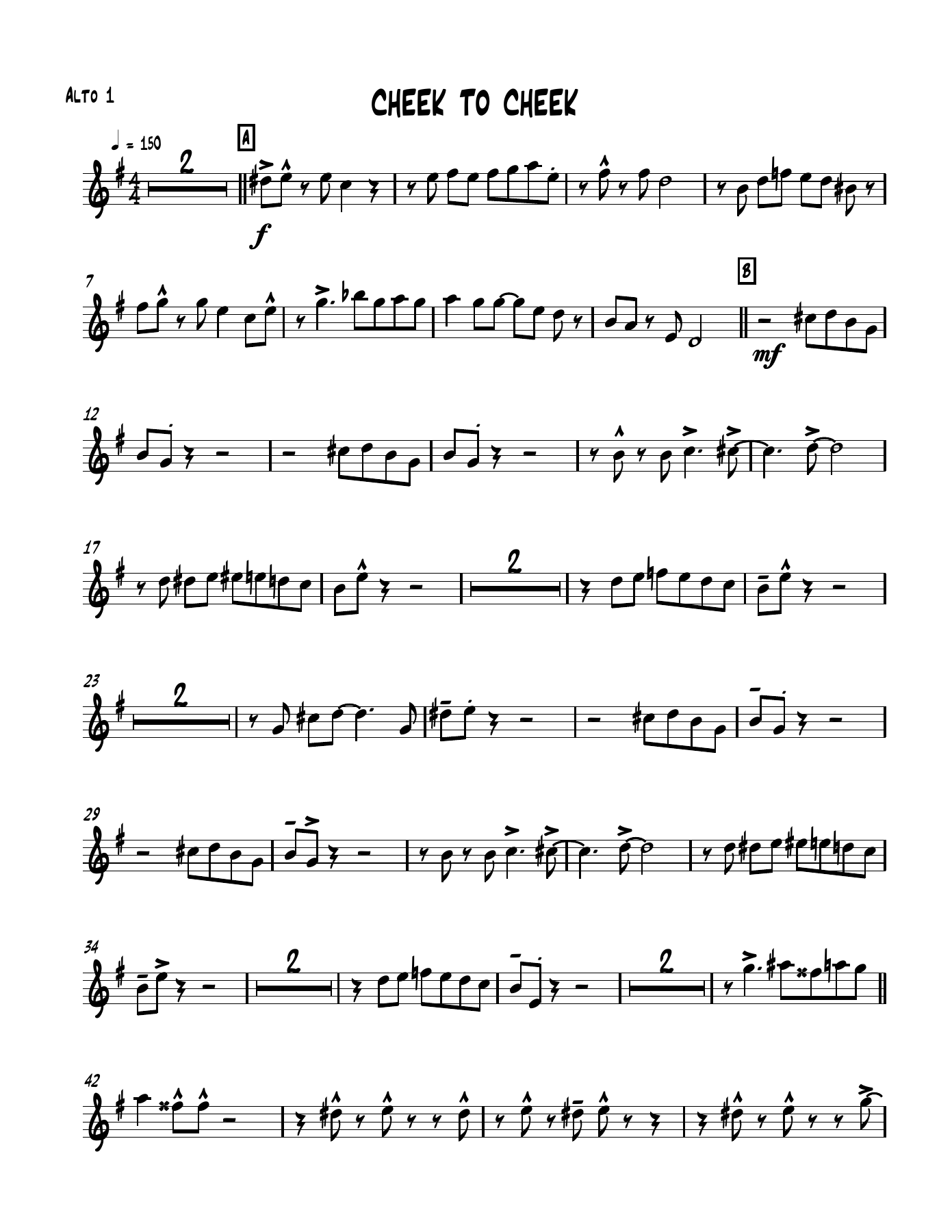 Cheek To Cheek (B.May) J.Farley 2 Arr — Big Band sheet music arranged by Billy May | Jazz Standard