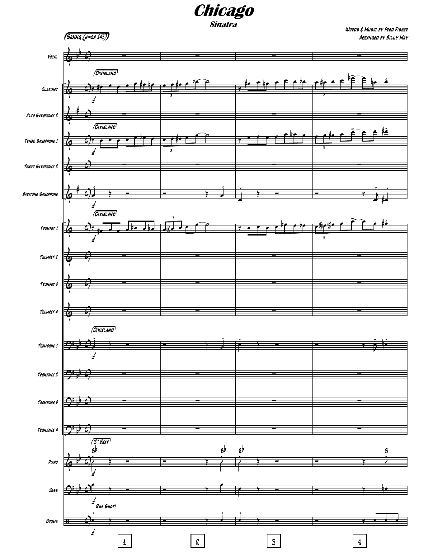 Chicago (B.May) F.Sinatra. MP3 — sheet music cover (first page)