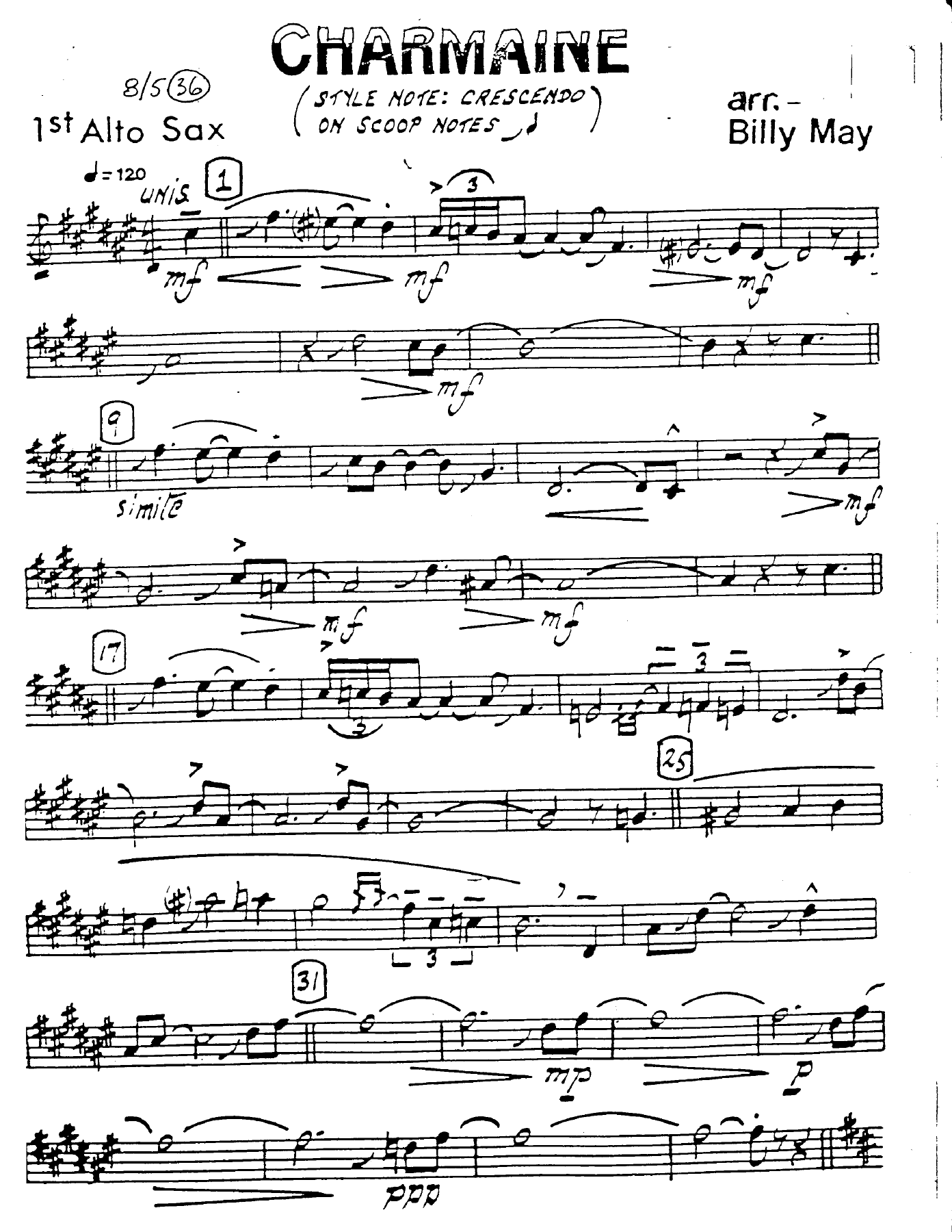 Charmaine (B.May) MP3 — sheet music cover (first page)