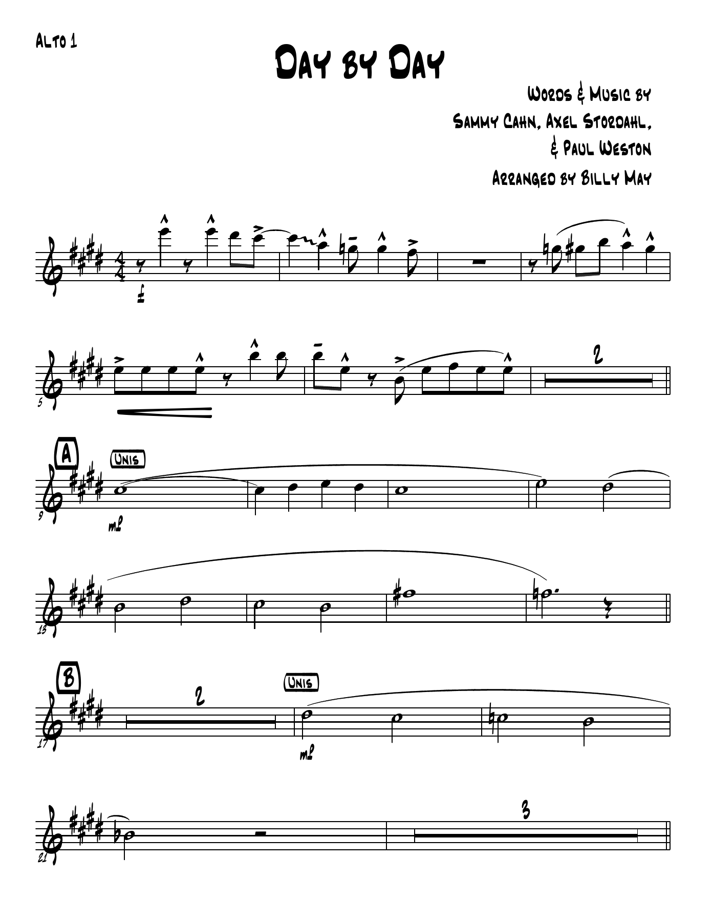 Day By Day (B.May) F.Sinatra 53 — sheet music preview
