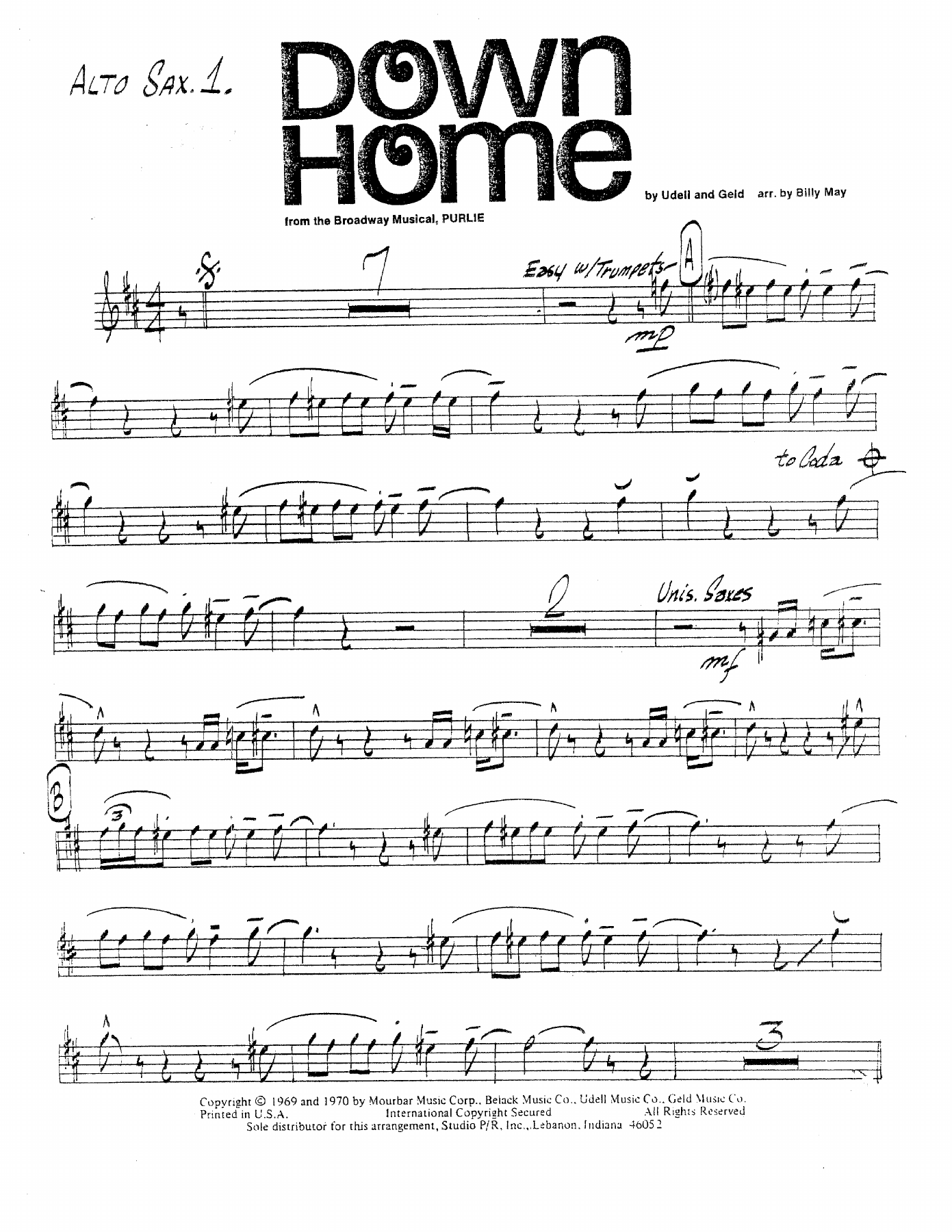 Down Home — sheet music cover (first page)