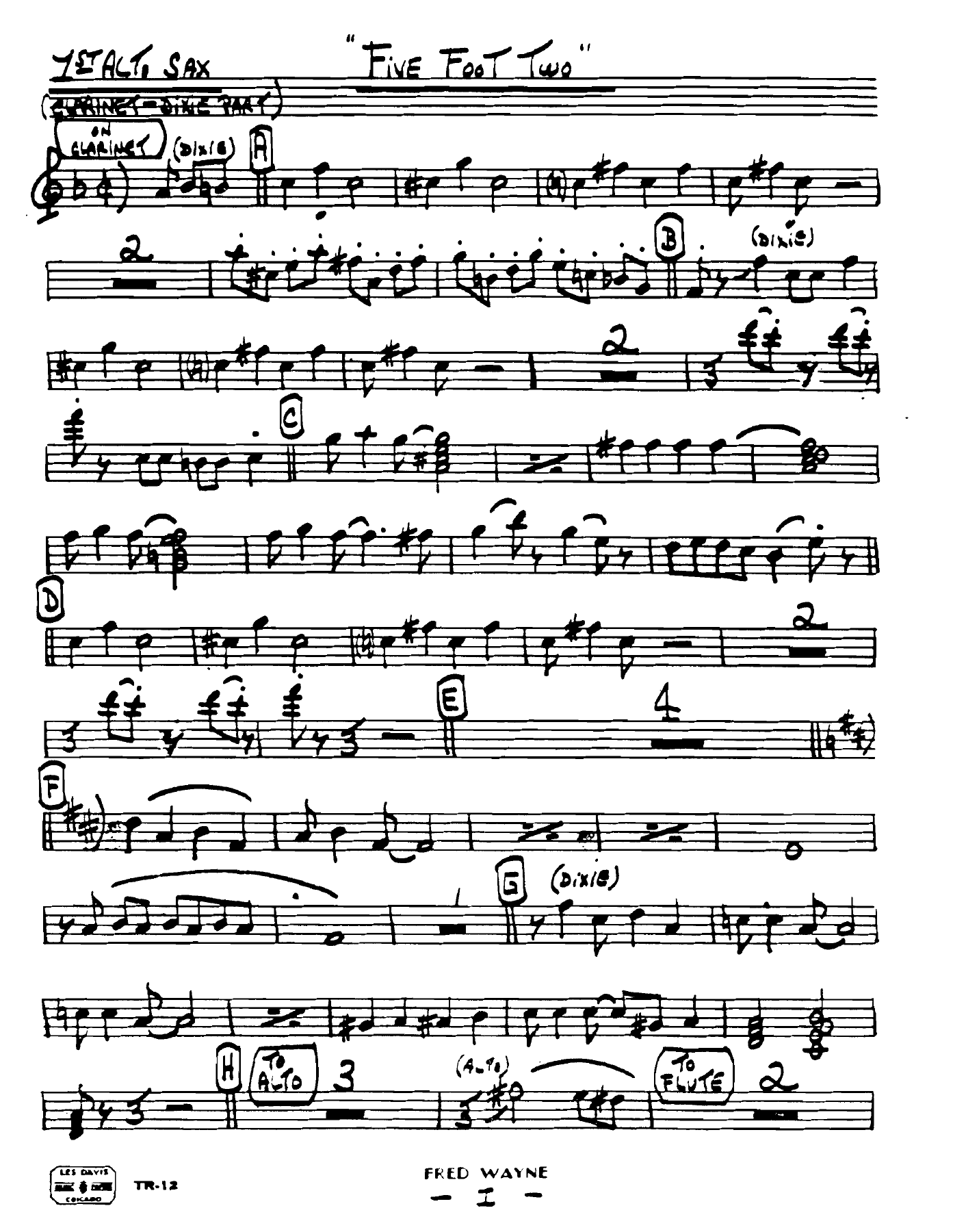 Five Foot Two (Fred Wayne) Billy May — Big Band sheet music arranged by Billy May | Jazz Standard