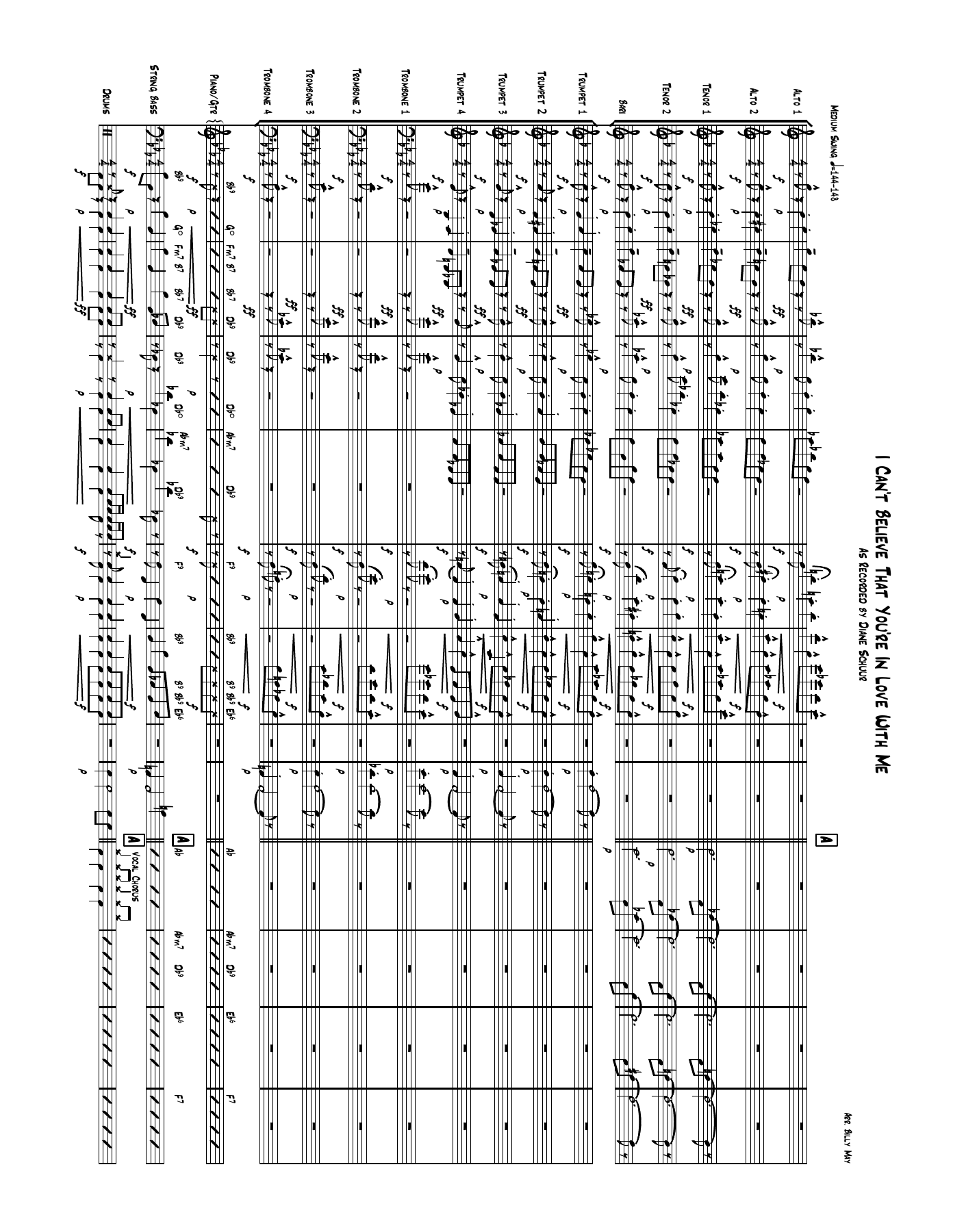 I Can't Believe That You're In Love With Me — Big Band sheet music by Billy May - D. Schuur - Vocal | Jazz Standard