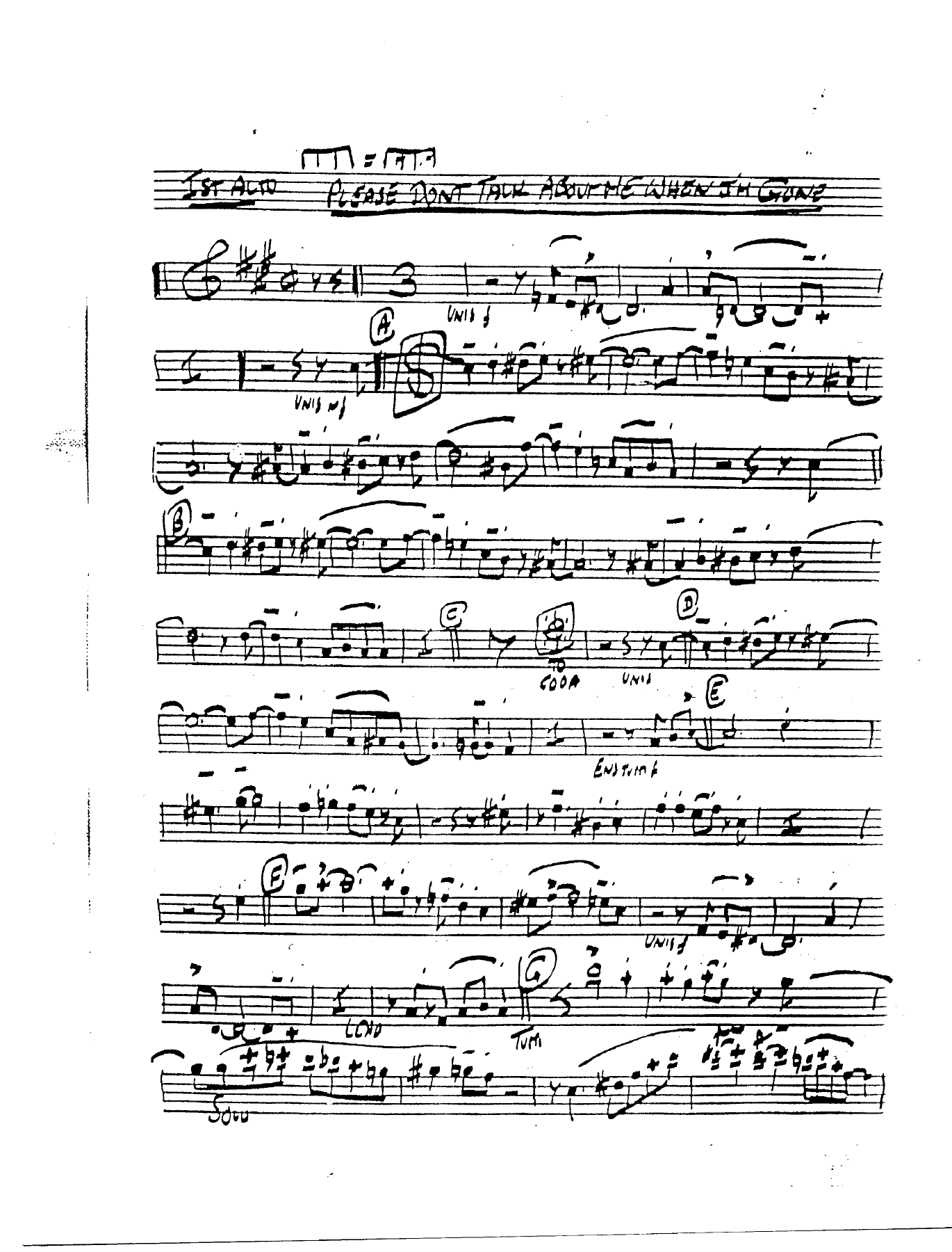 Please Don't Talk About Me When I'n Gone (B.May) J.Farley — Big Band sheet music arranged by Billy May | Jazz Standard
