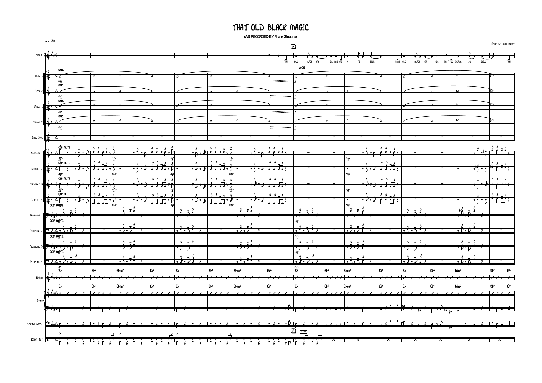 That Old Black Magic (B.May) F.Sinatra — Big Band sheet music arranged by Billy May | Jazz Standard