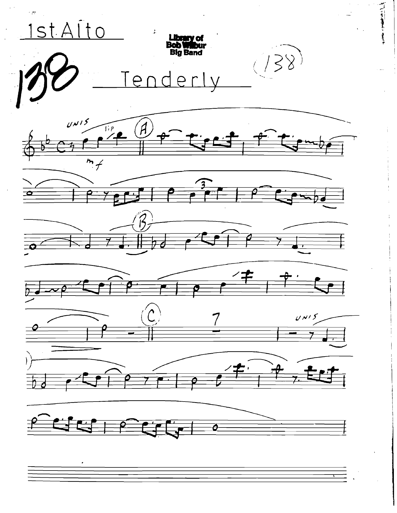 Tenderly (B.May) MP3 — Big Band sheet music arranged by Billy May | Jazz Standard