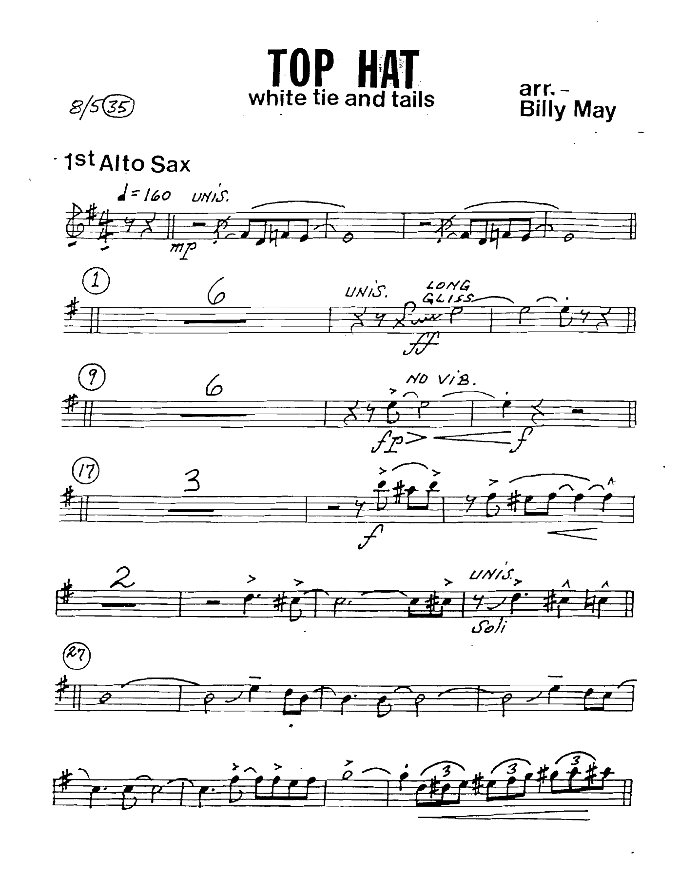 Top Hat (B.May) MP3 — sheet music cover (first page)