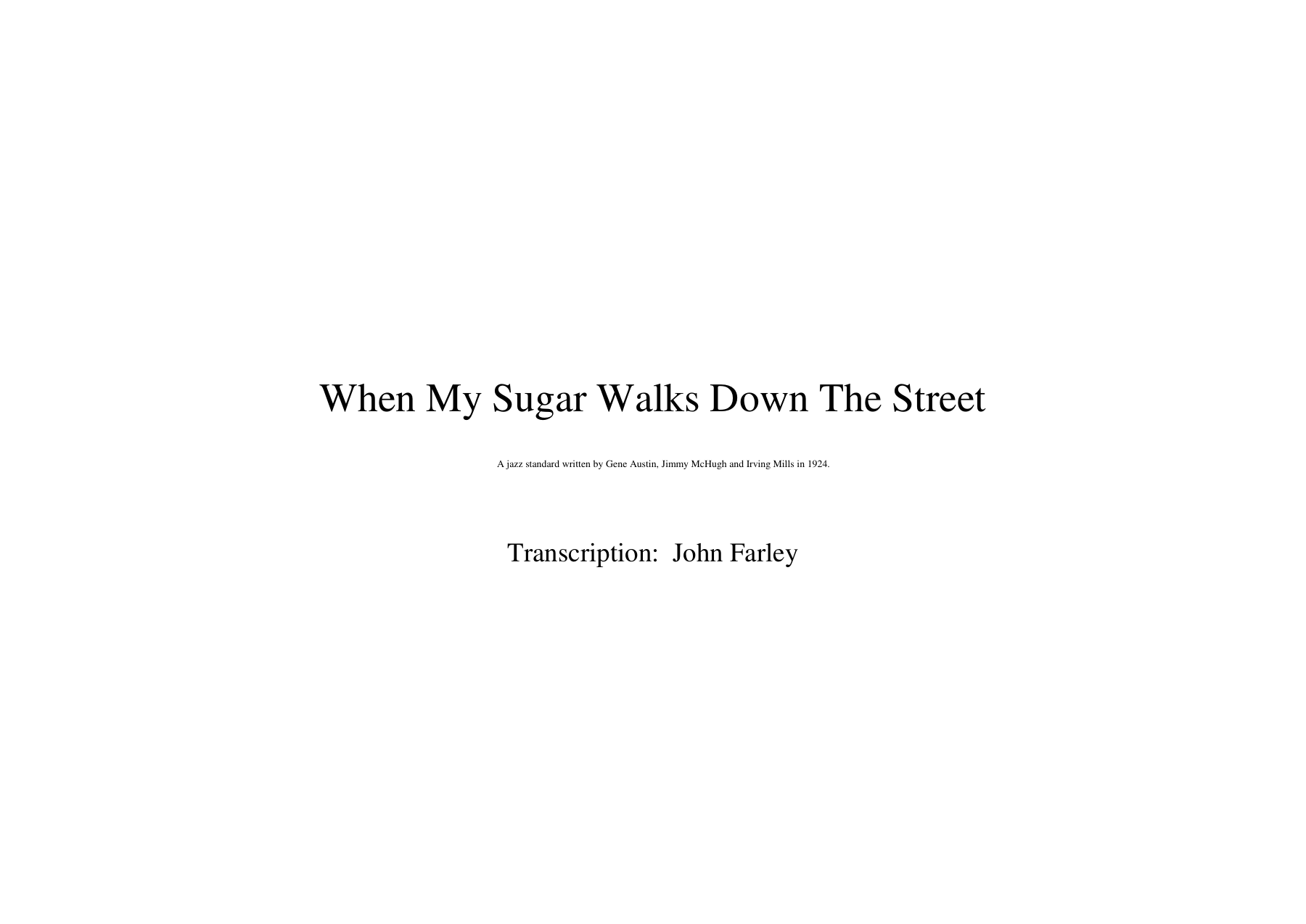 When My Sugar Walks Down The Sstreet (B.May) J.Farley — Big Band sheet music by Billy May | Jazz Standard