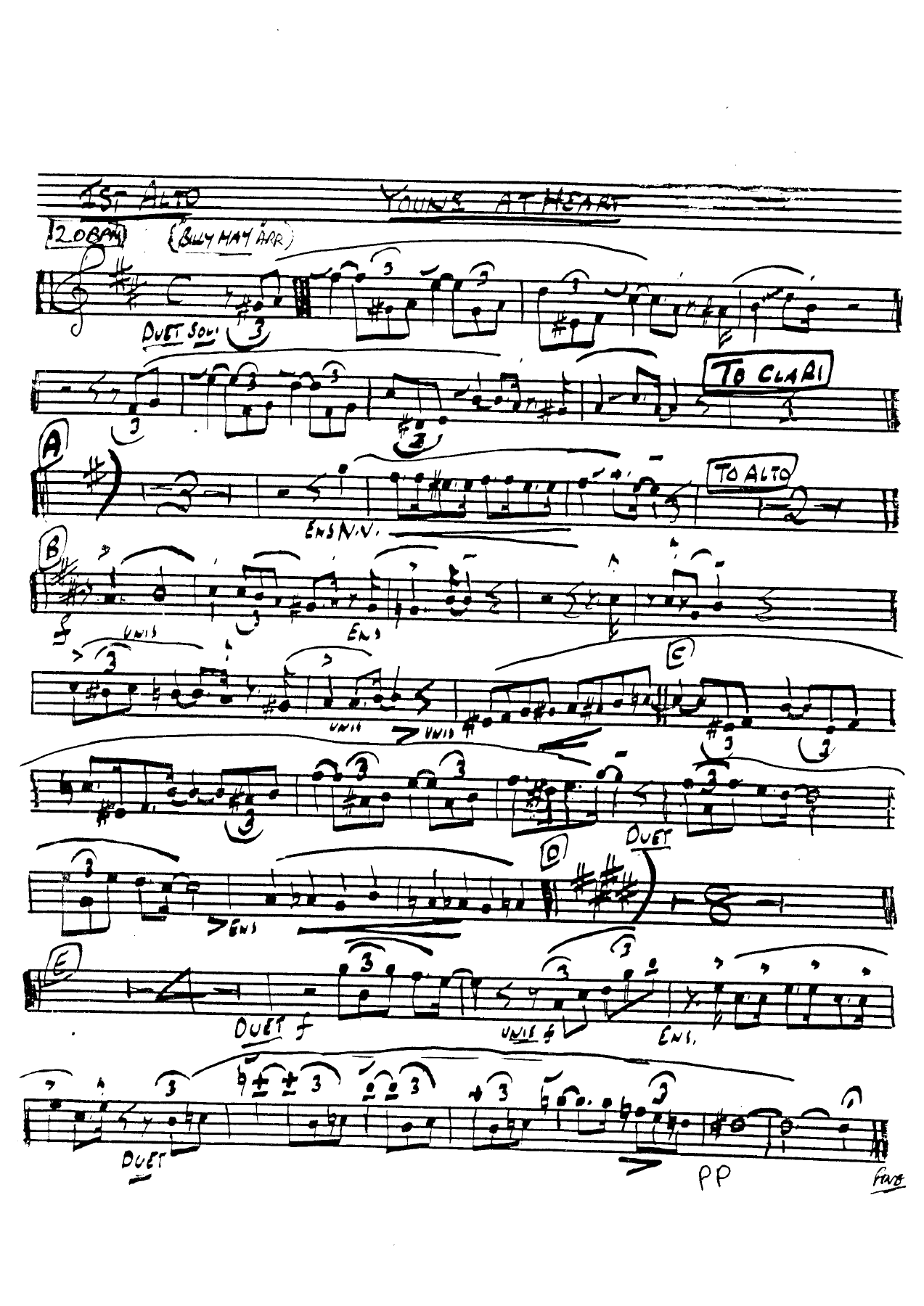 Young At Heart (J.Farley) B.May — Big Band sheet music arranged by Billy May | Jazz Standard