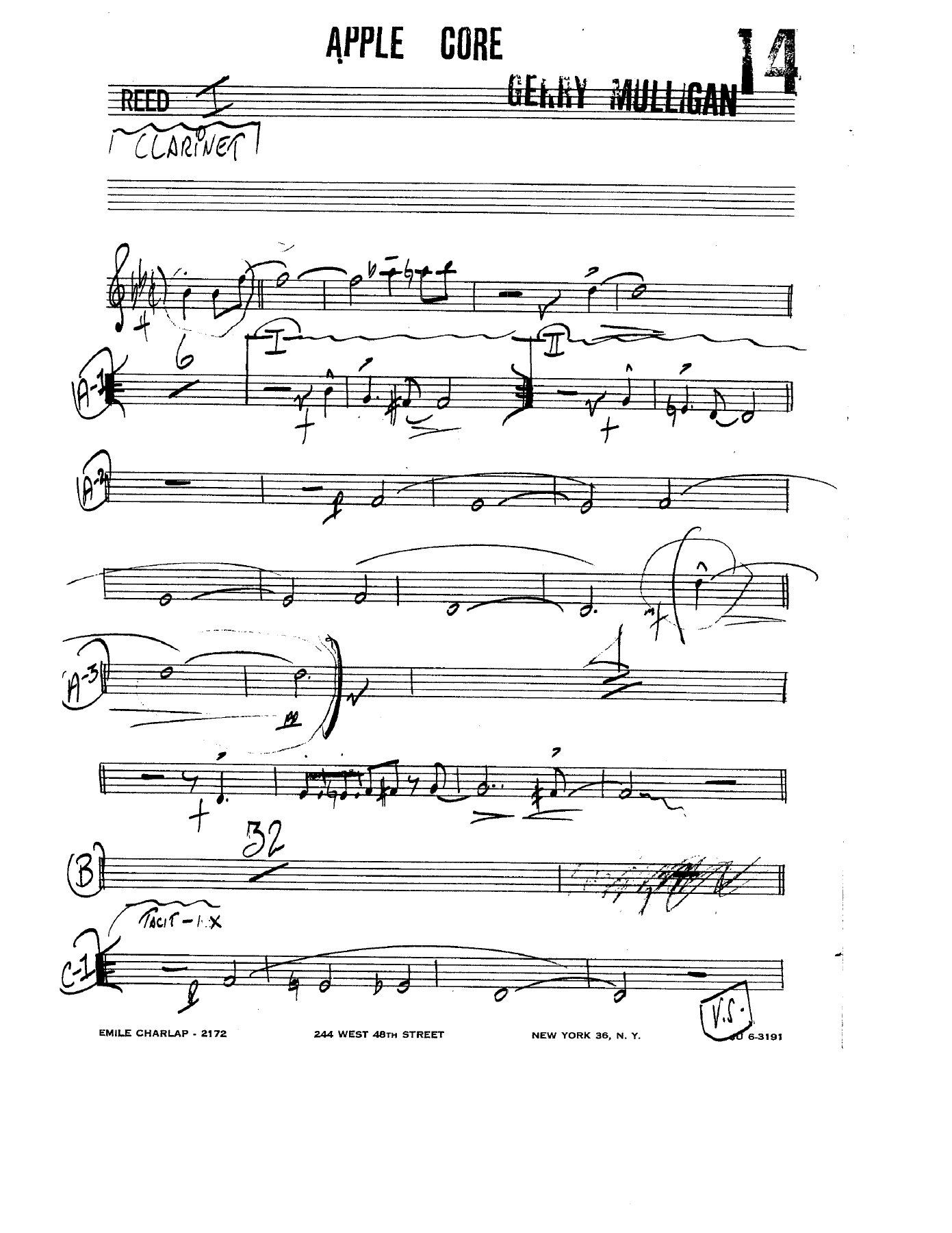 Apple Core (B.Brookmeyer) G.Mulligan MP3 — sheet music preview