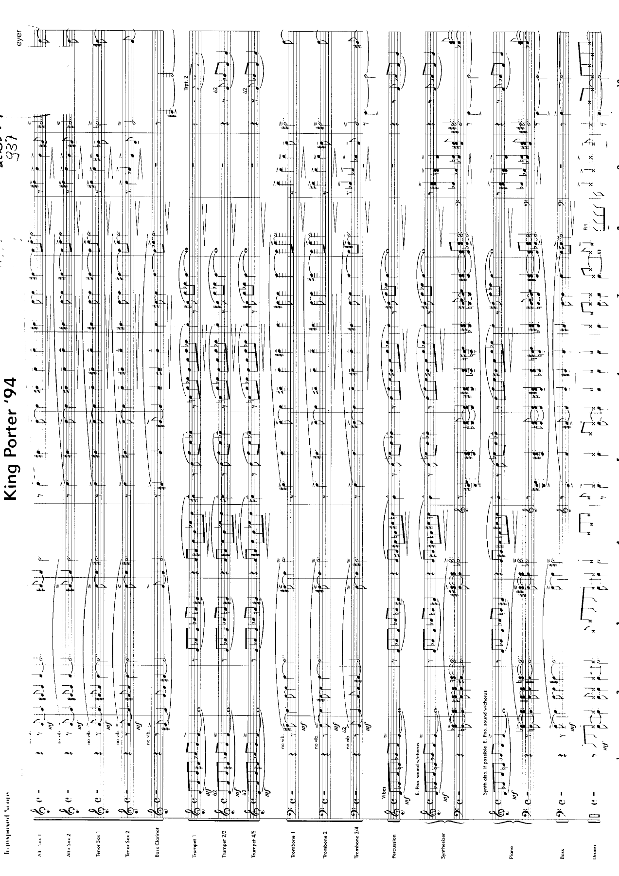King Porter 94 — Big Band sheet music arranged by B.Brookmeyer | Jazz Standard