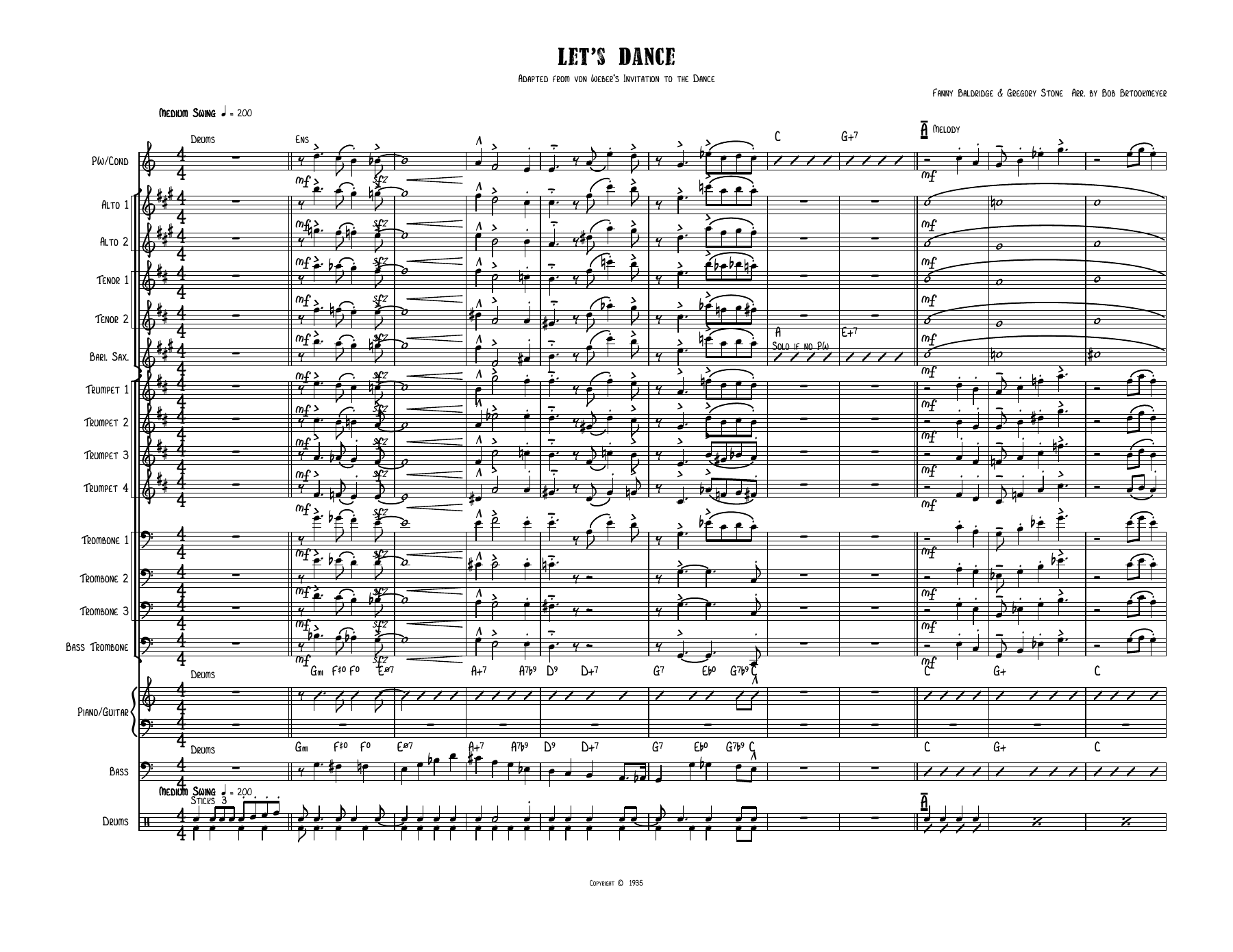 Let's Dance — sheet music cover (first page)