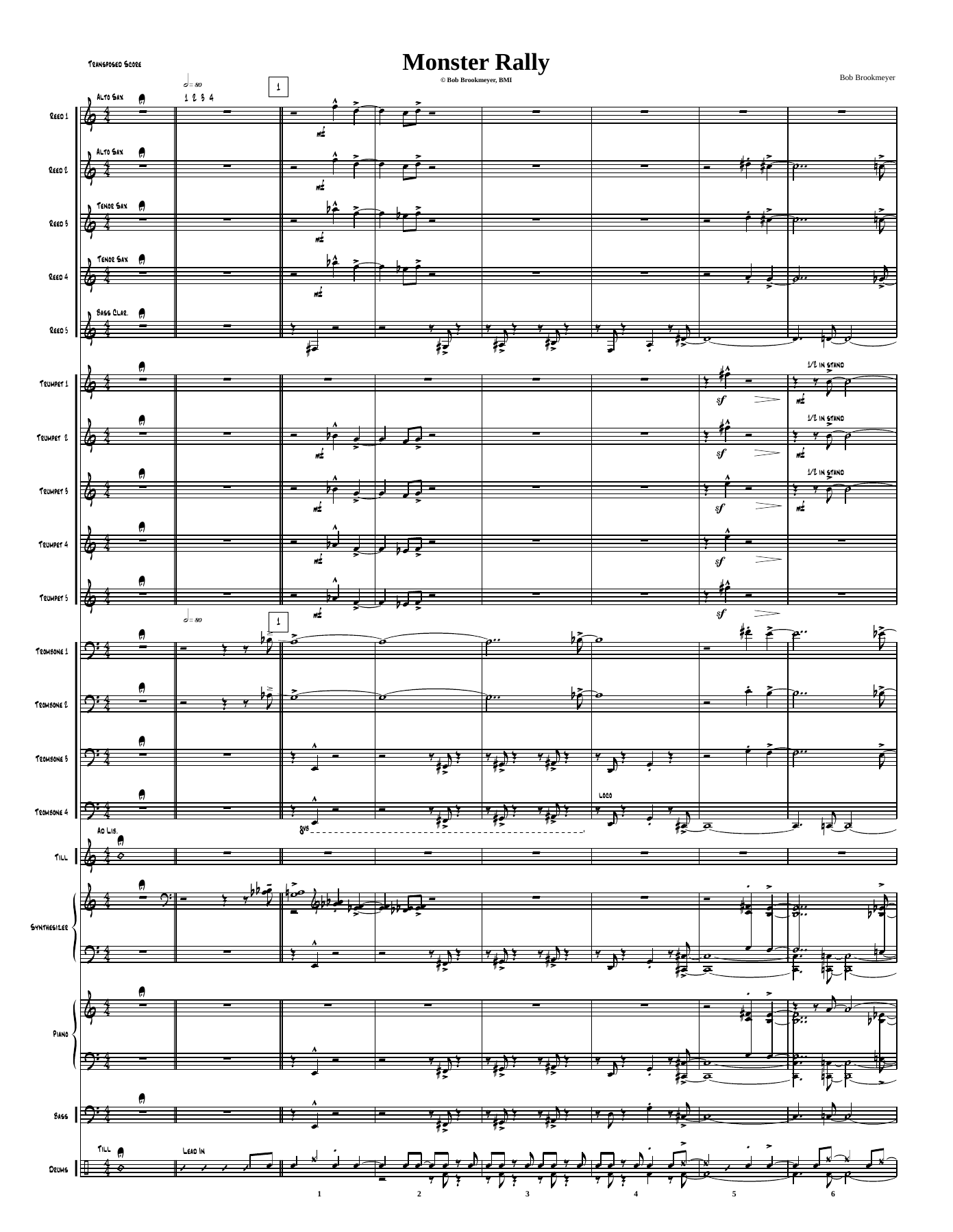 Monster Rally — sheet music cover (first page)