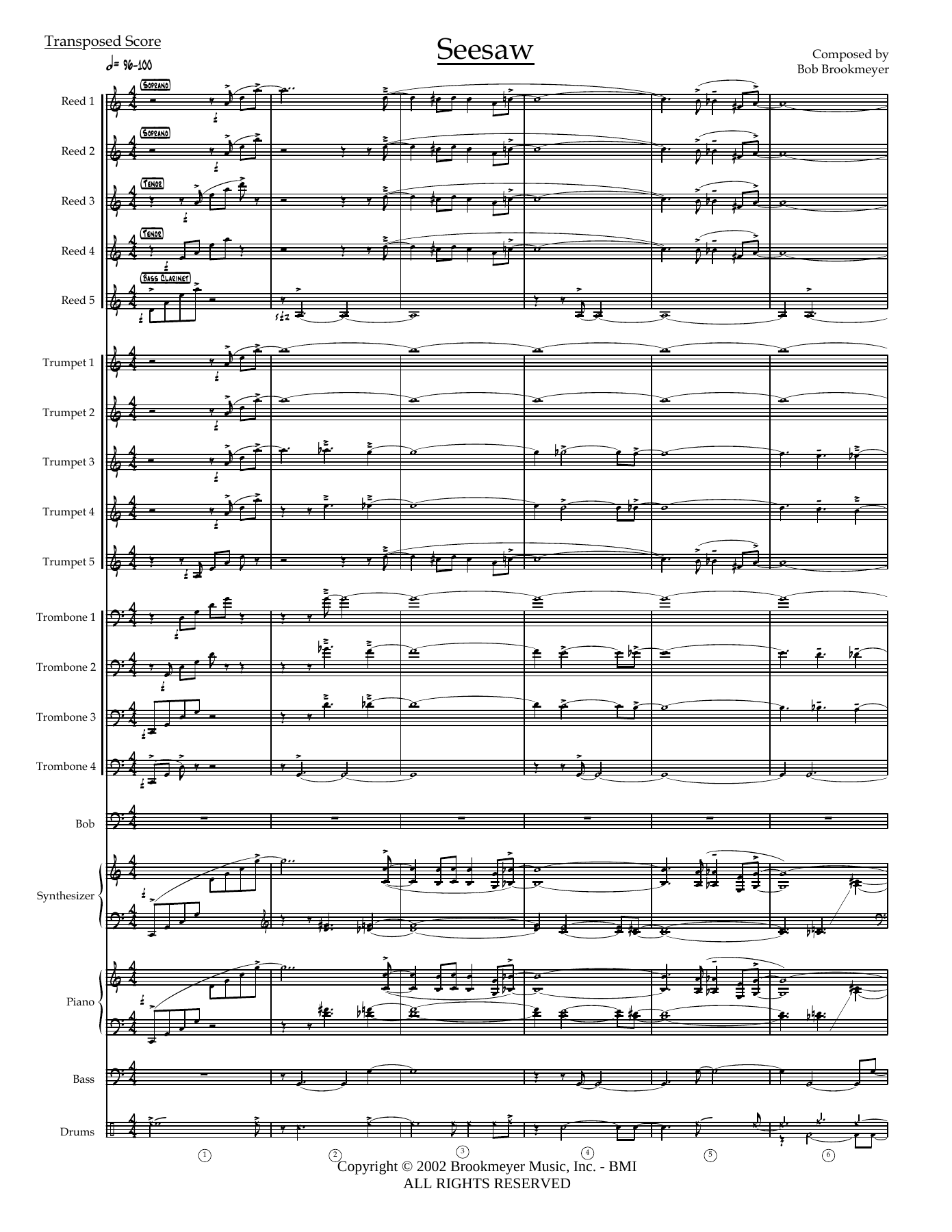 Seesaw B.Brookmeyer) — sheet music cover (first page)