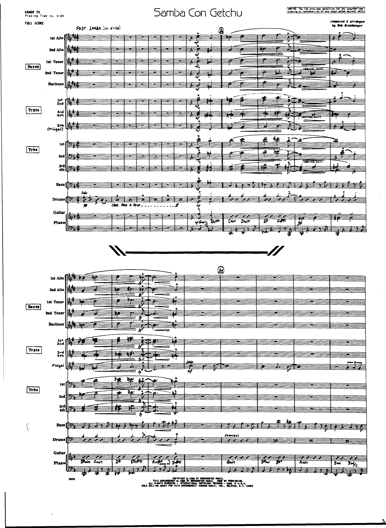 Samba Con Getchu (B.Brookmeyer) Grade 5,5 — sheet music cover (first page)