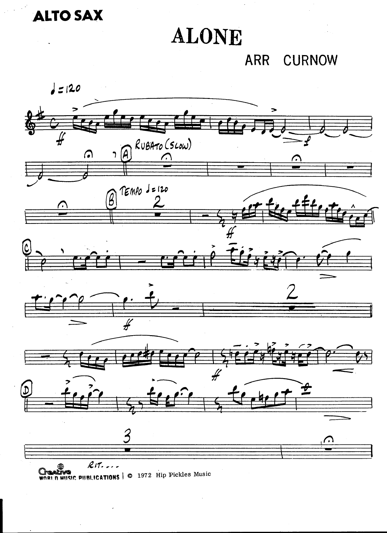 Alone — sheet music cover (first page)